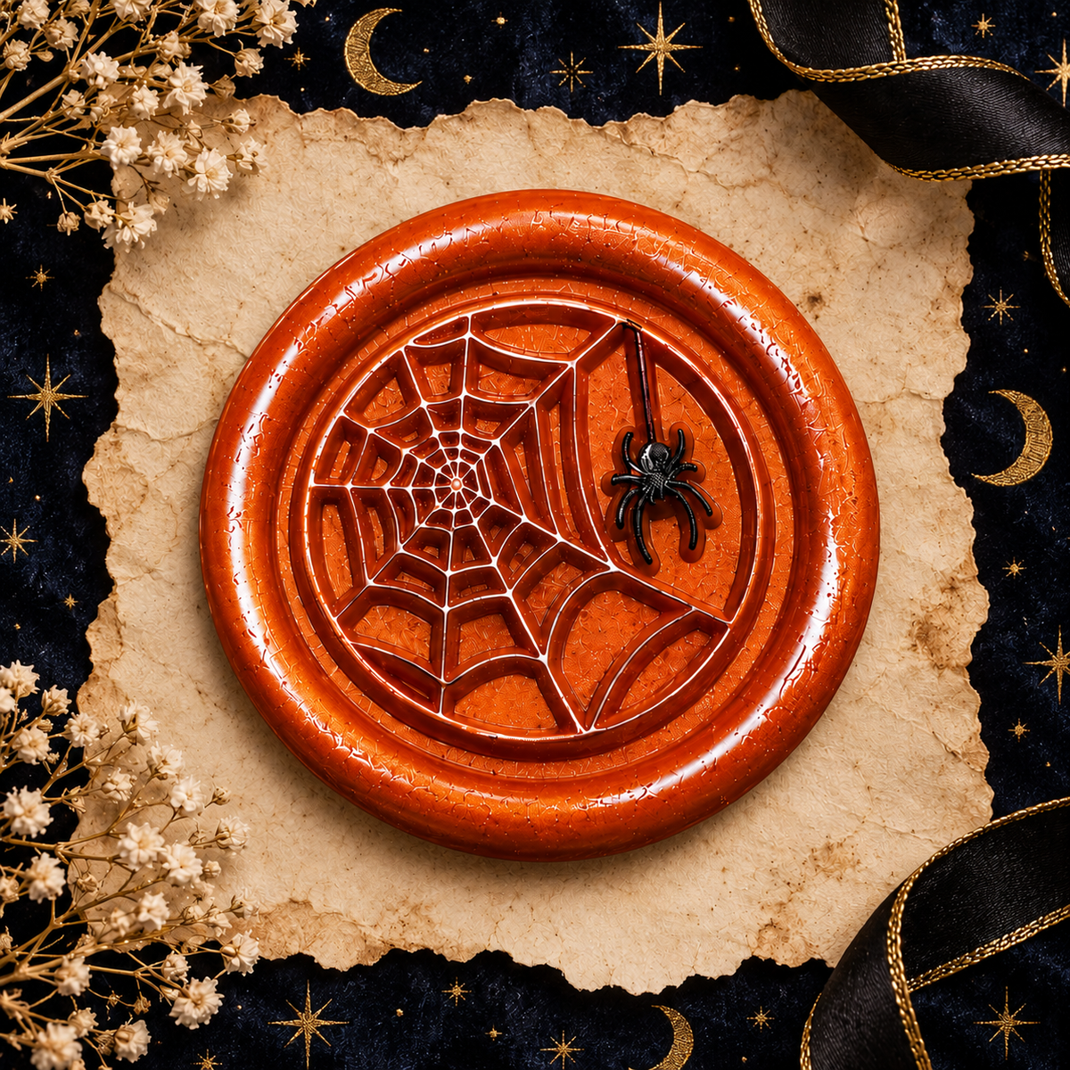 Handmade Halloween Wax Seals Various Styles, Pumpkins, Spiders, Cats, Spooky Scarecrow Wax Seal with Adhesive