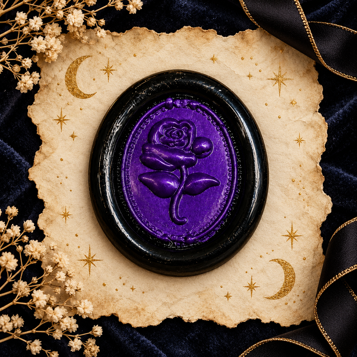 Handmade Gothic Rose Cameo Two Color Wax Seals Peel & Stick Multiple Colors