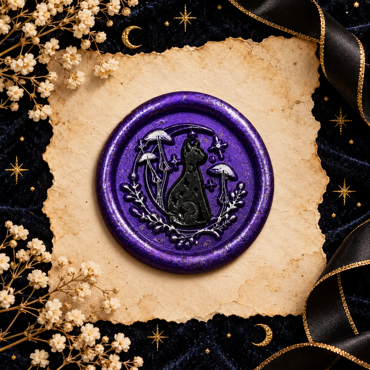 Handmade Halloween Wax Seals Various Styles, Pumpkins, Spiders, Cats, Spooky Scarecrow Wax Seal with Adhesive