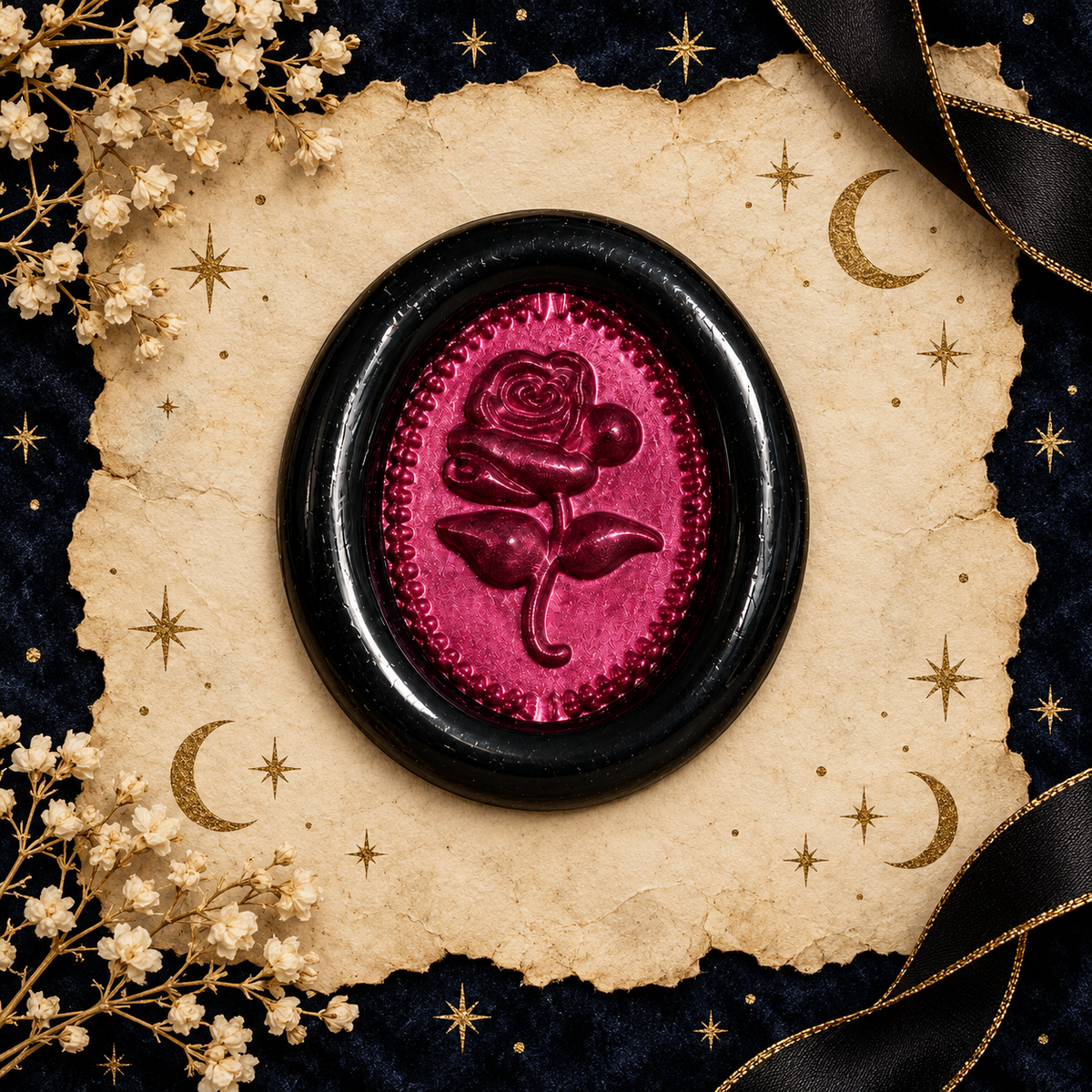 Handmade Gothic Rose Cameo Two Color Wax Seals Peel & Stick Multiple Colors