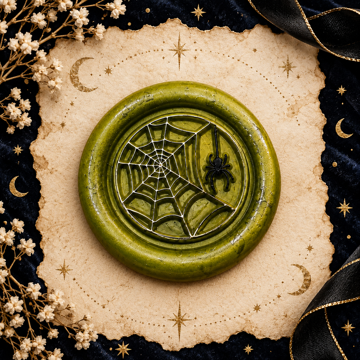 Handmade Halloween Wax Seals Various Styles, Pumpkins, Spiders, Cats, Spooky Scarecrow Wax Seal with Adhesive