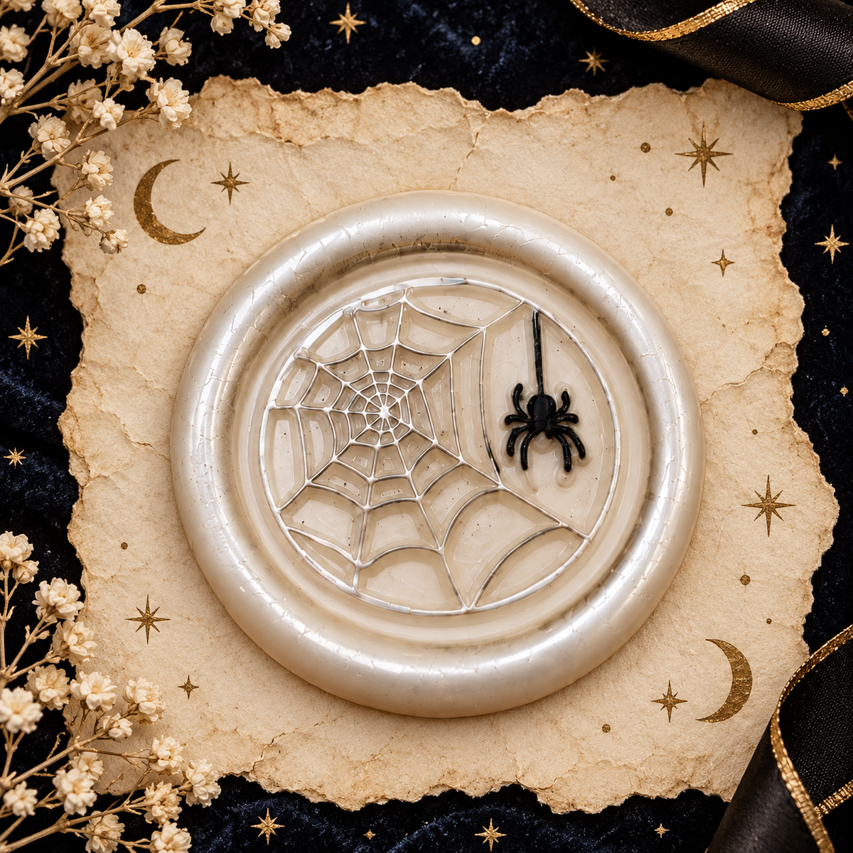 Handmade Halloween Wax Seals Various Styles, Pumpkins, Spiders, Cats, Spooky Scarecrow Wax Seal with Adhesive
