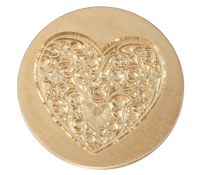 Wax Seal Stamp – Heart - Brass - For Sealing Envelopes and Gifts