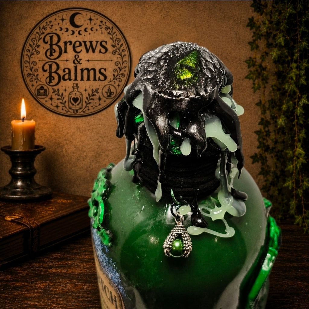 Handmade VENOMCLUTCH Glow in the Dark Potion Bottle Set with Wax Seal & Blacklight