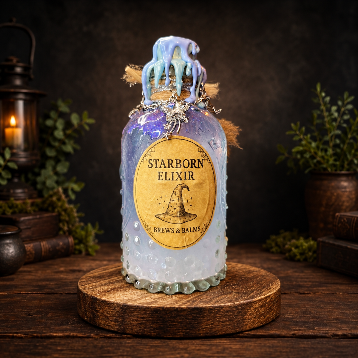 Handmade Starborn Elixir A Celestial Decorative Potion Bottle Prop