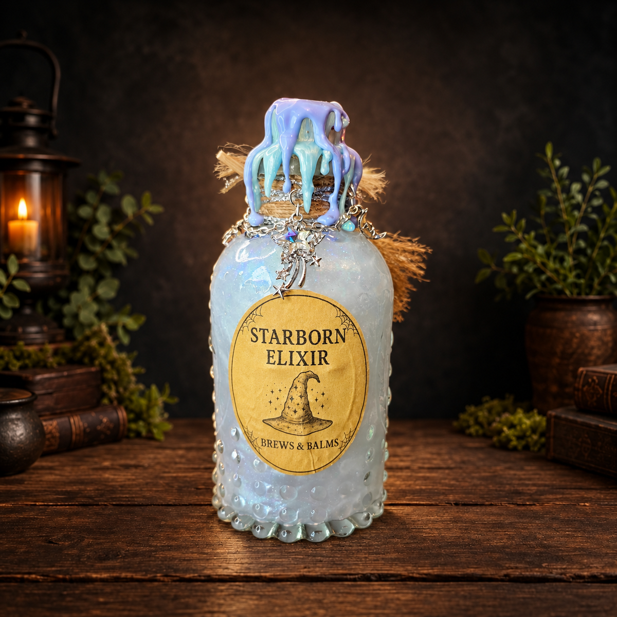 Handmade Starborn Elixir A Celestial Decorative Potion Bottle Prop