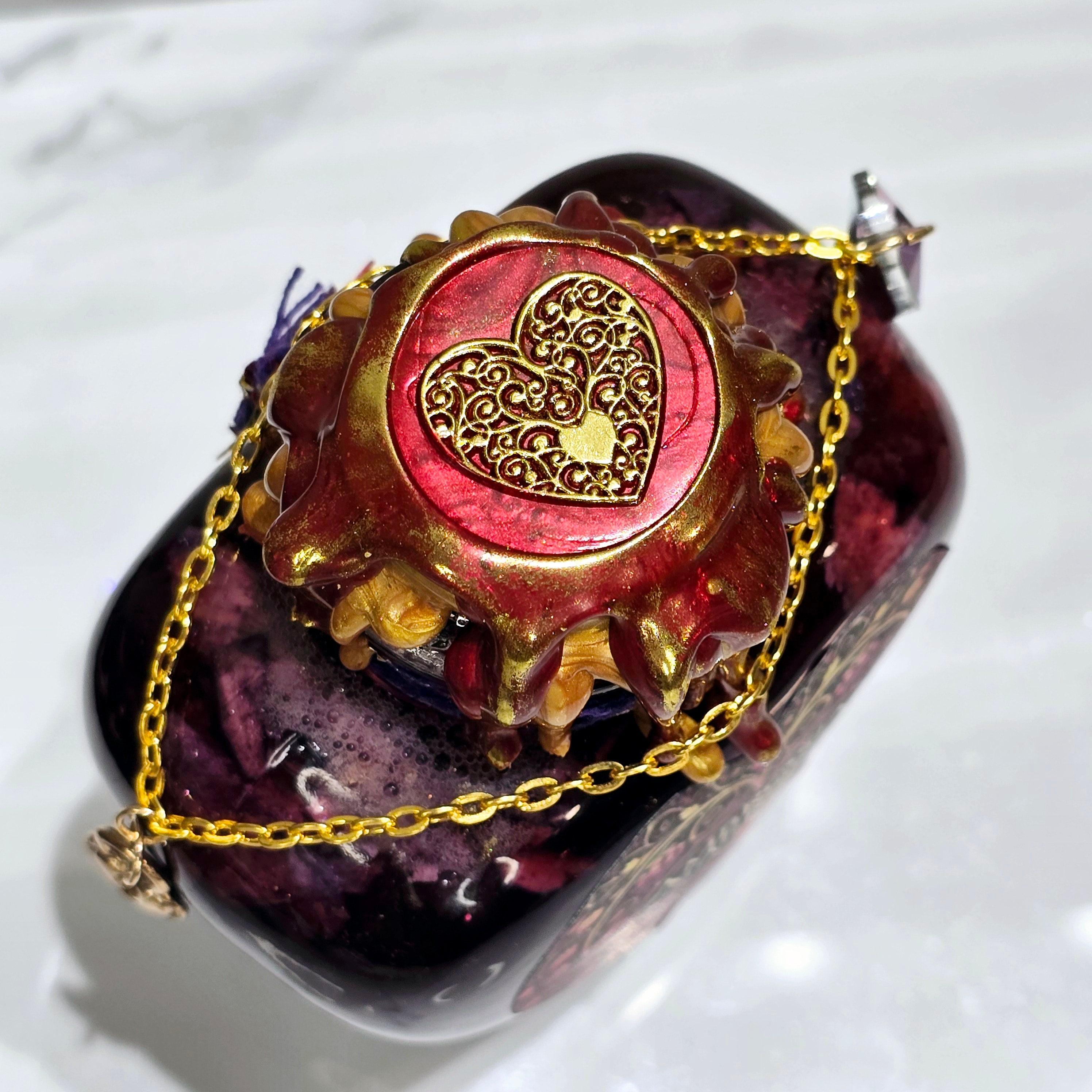 Ambrosia of Aphrodite Heart A Color Changing Potion Bottle Prop Decorative 5" tall