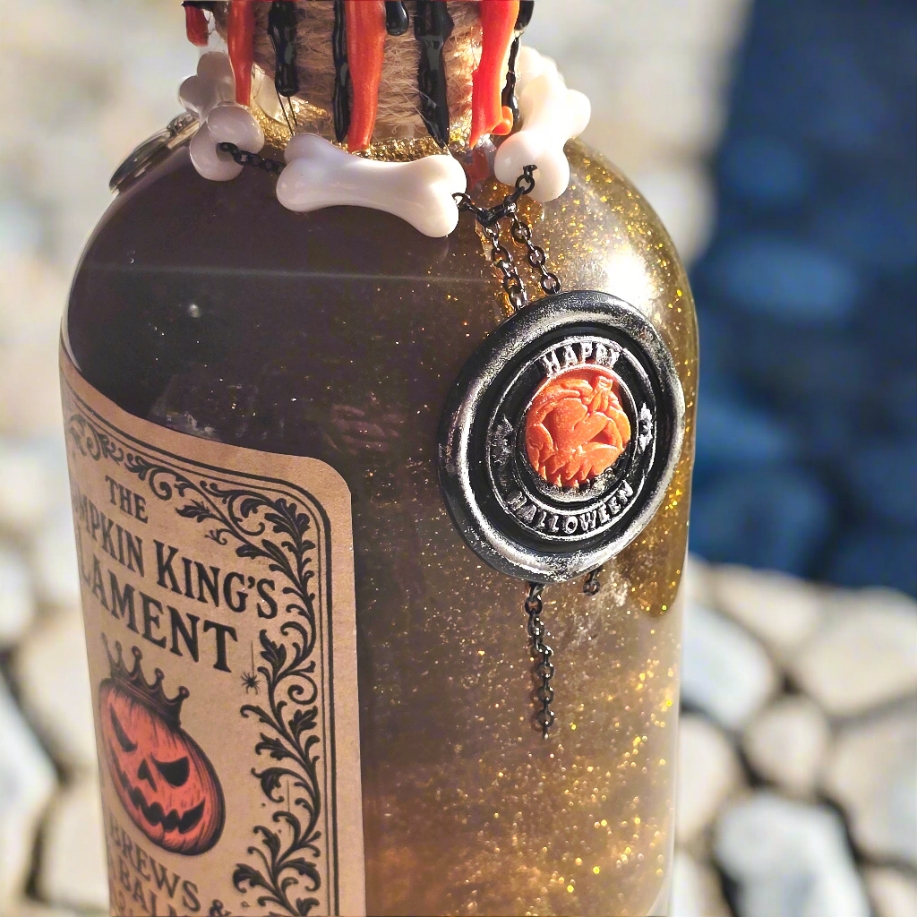 The Pumpkin King’s Lament Color Changing Decorative Potion Prop Bottle