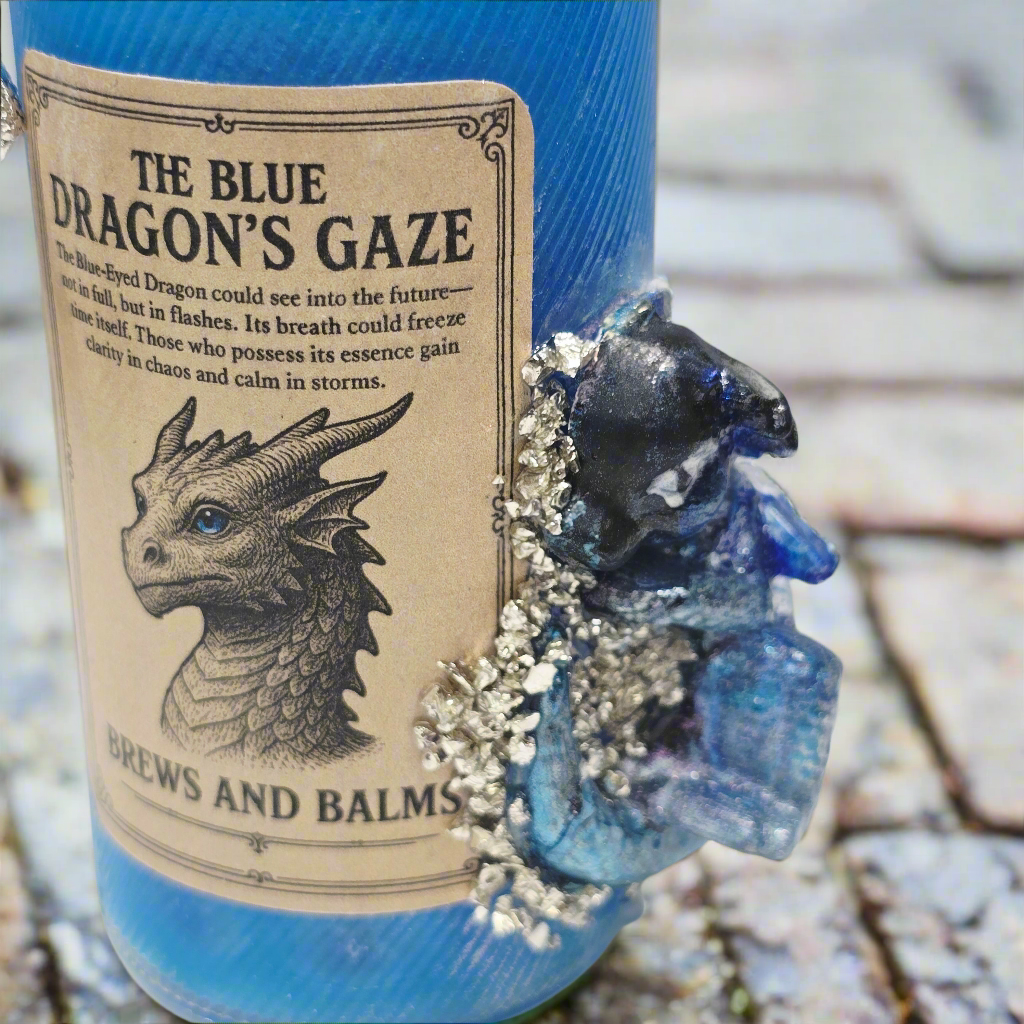 Blue Dragon Potion Bottle – Color Changing Fantasy Decor – Sapphire Dragon Inspired Gift – Brews & Balms