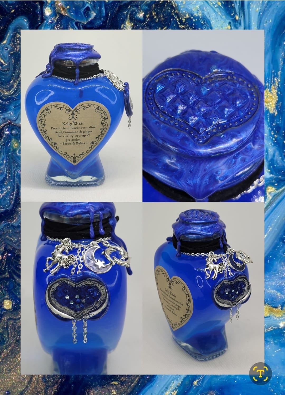 Custom Made Decorative Elixir Brew Bottle Heart Shaped