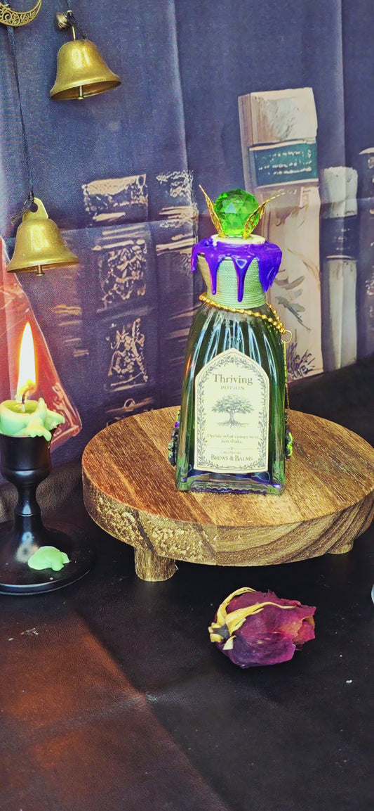 Thriving Color-Changing Decorative Potion Green - Purple Decorative Glass Bottle