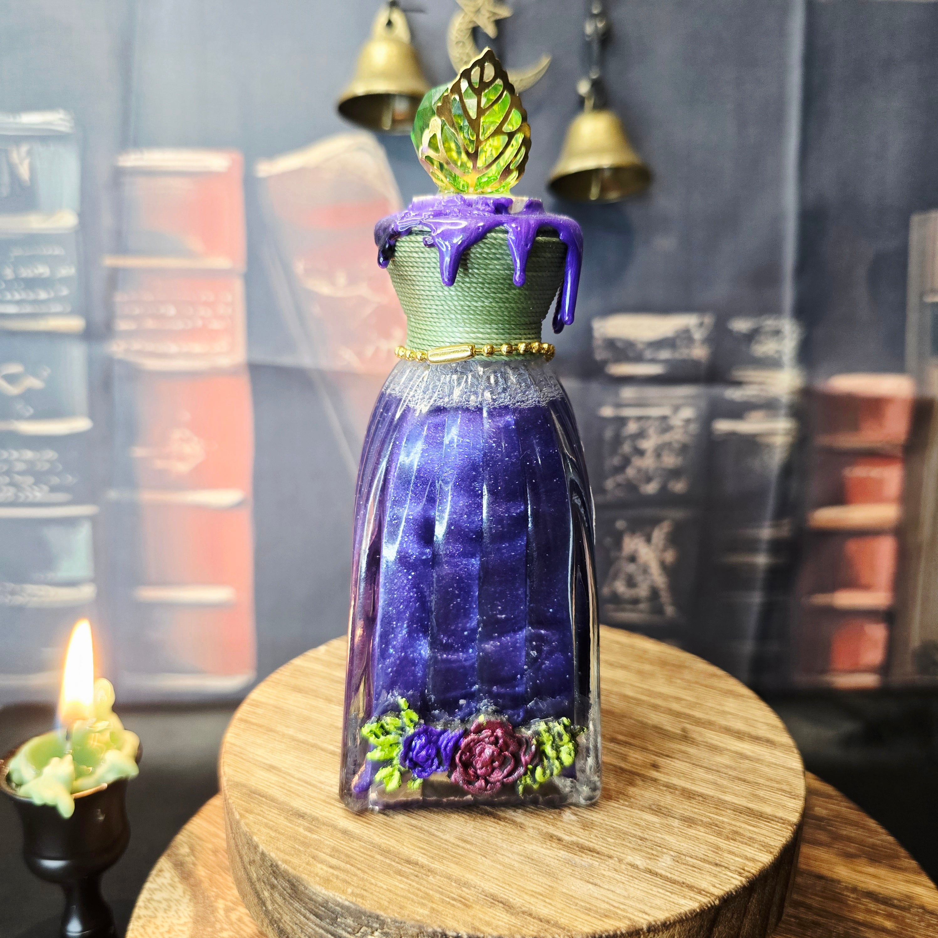 Thriving Color-Changing Decorative Potion Green - Purple Decorative Glass Bottle