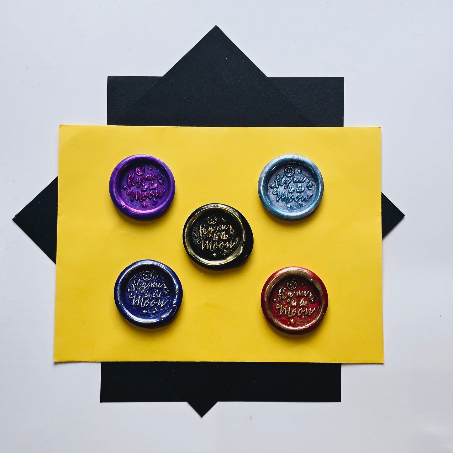 Fly Me to The Moon Wax Seals Multi Color Set of Five