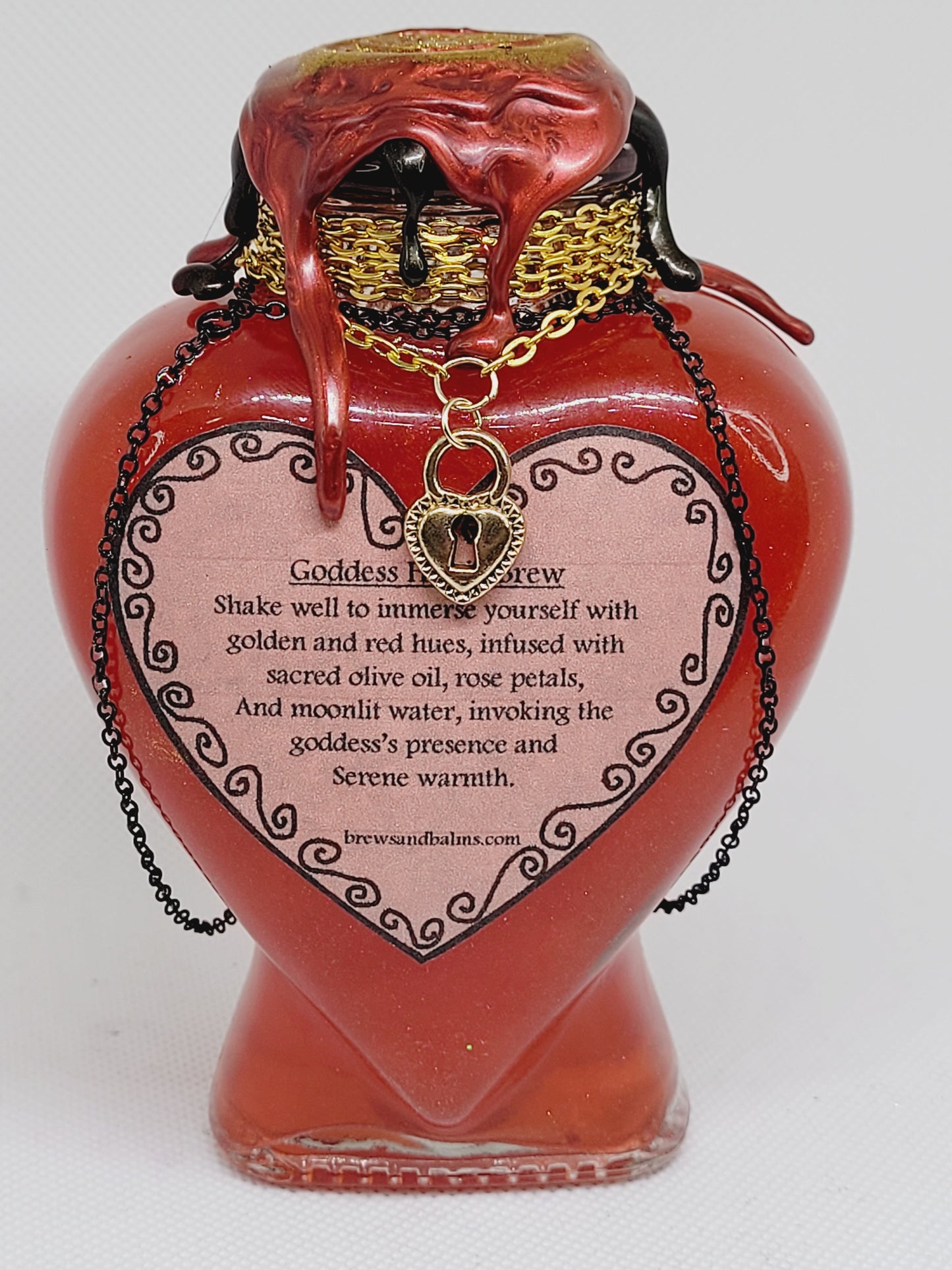 Goddess Hestia Decorative Bottle, Red and Gold Mystical Collection