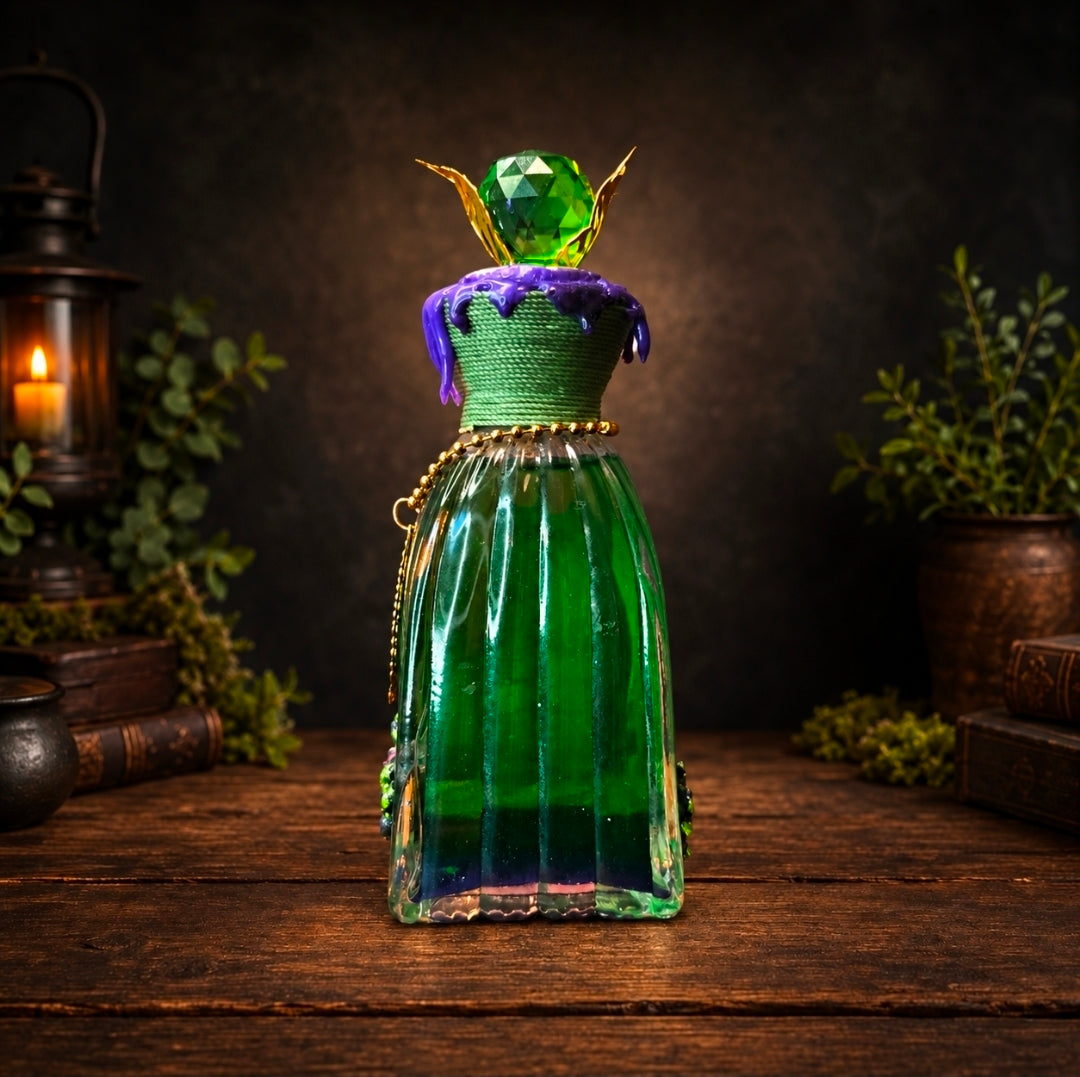Handmade Thriving Color-Changing Decorative Potion Green - Purple Decorative Glass Bottle