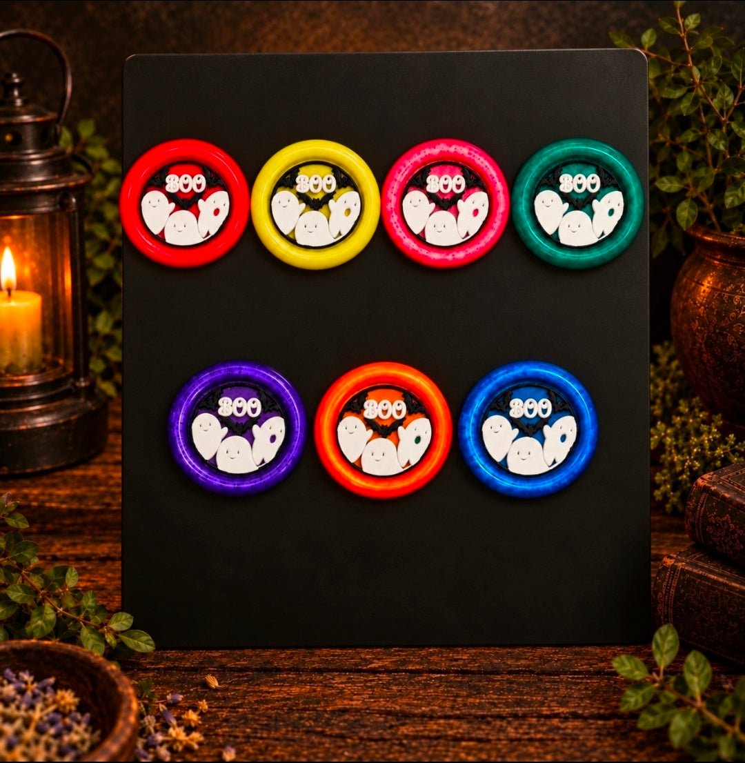 Handmade BOO Ghost & Bat Wax Fridge Magnets