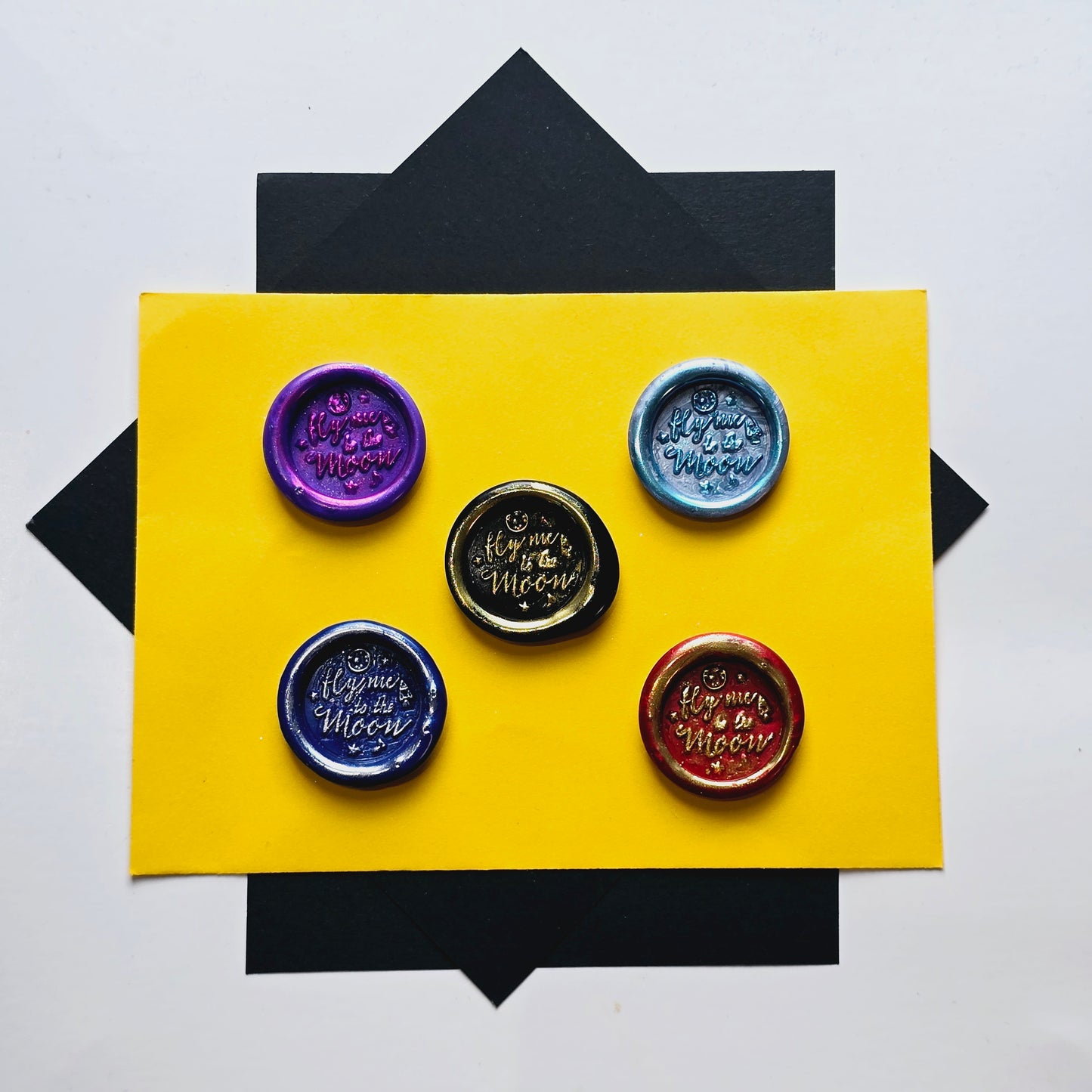 Fly Me to The Moon Wax Seals Multi Color Set of Five