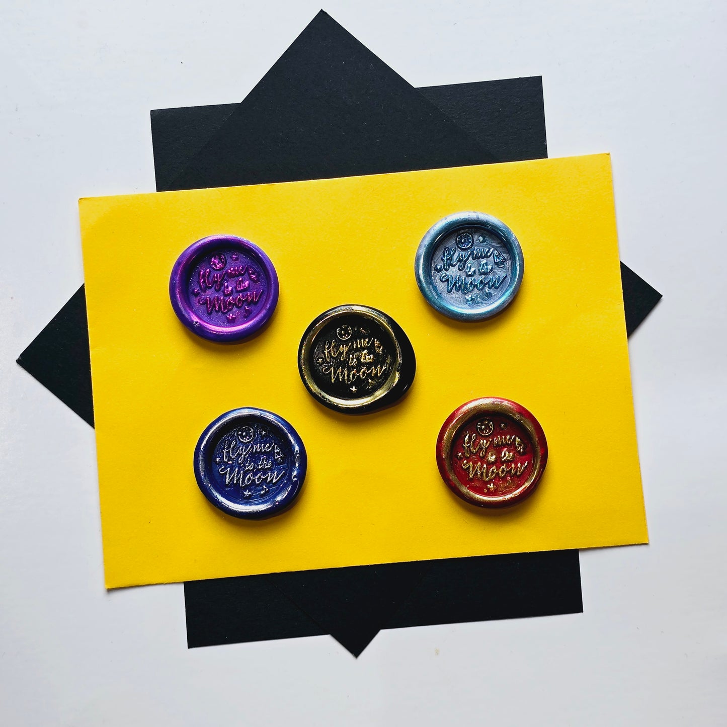 Fly Me to The Moon Wax Seals Multi Color Set of Five