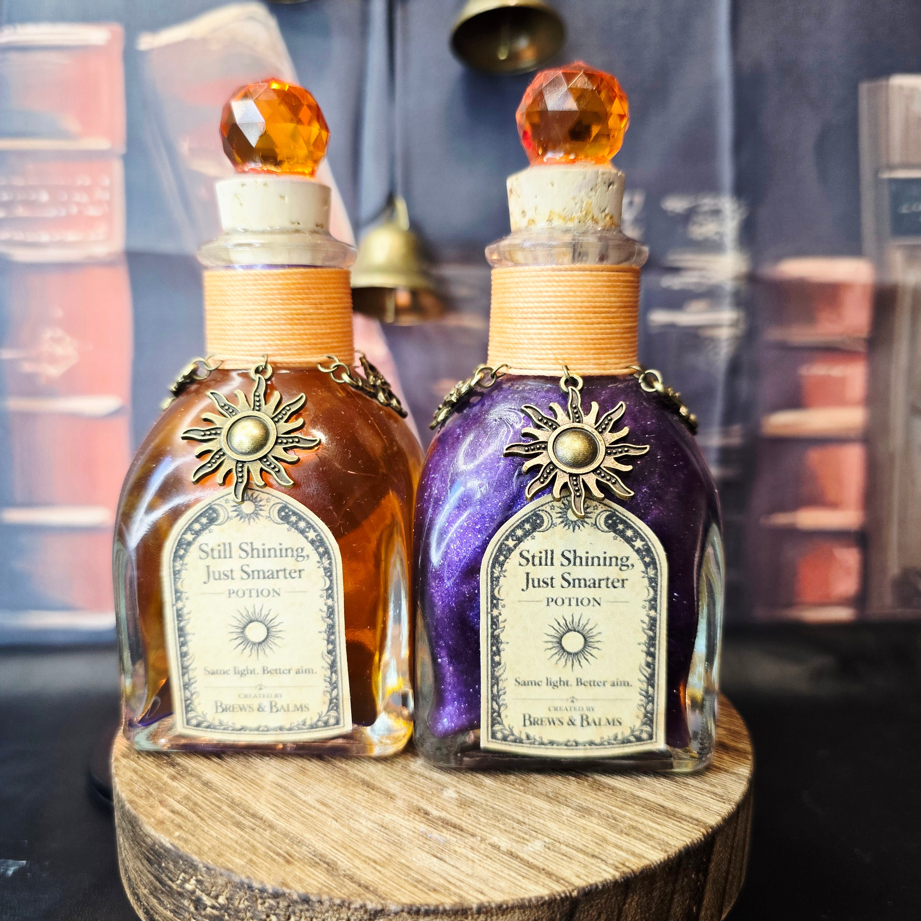 Handmade Still Shining, Just Smarter Color-Changing Decorative Glass Potion Prop Orange - Purple