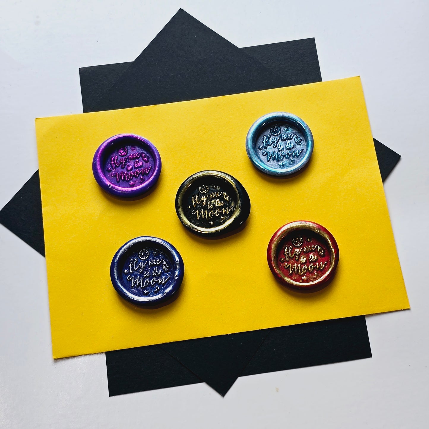 Fly Me to The Moon Wax Seals Multi Color Set of Five