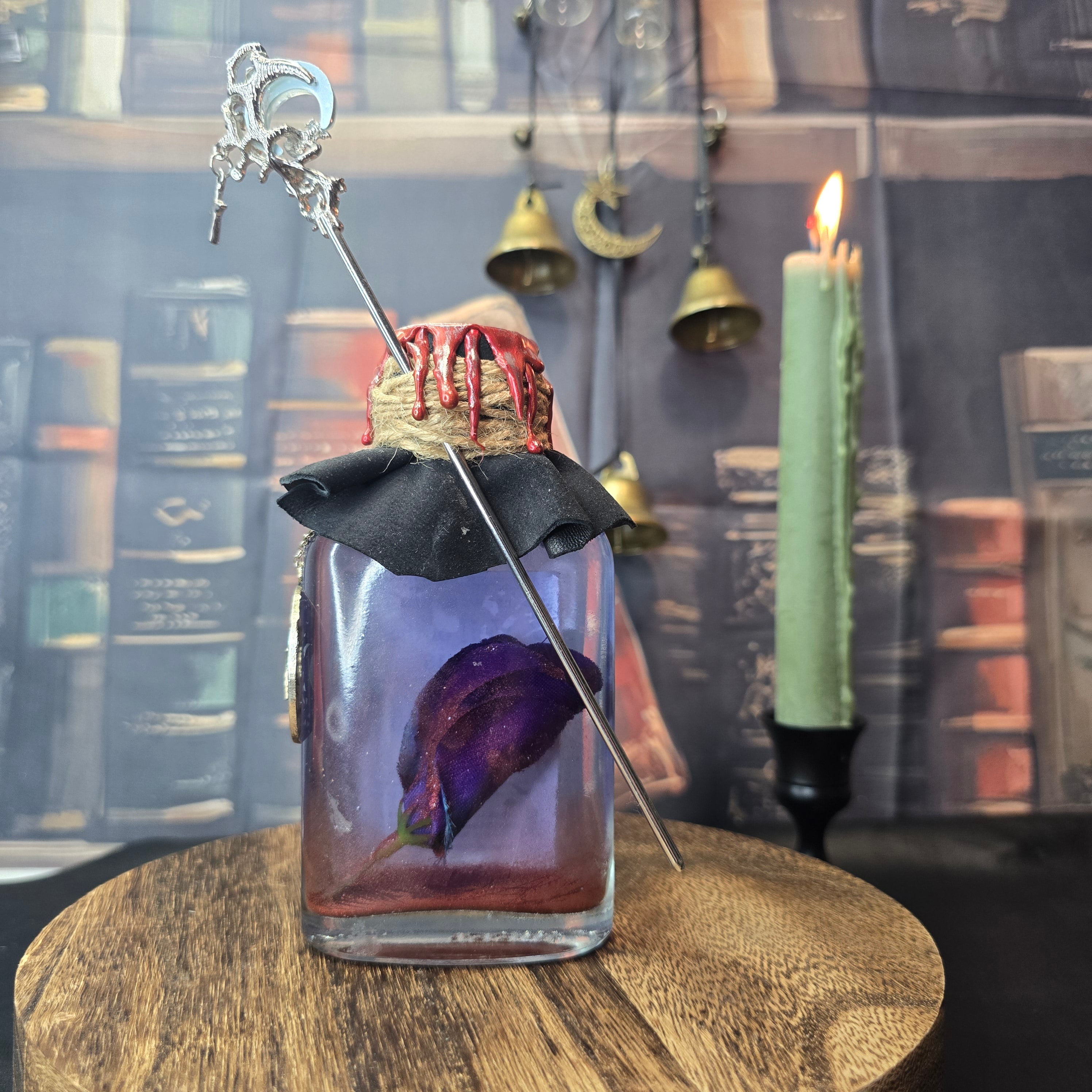 Handmade Veil of the Iris Potion Bottle – Color Changing Fantasy Decor – Blue to Copper Dreamy Gift