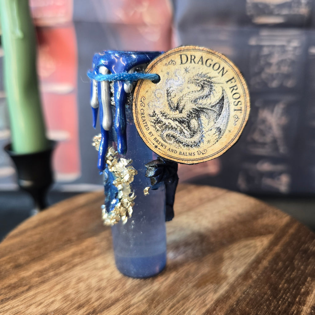 Handmade Dragon Frost Decorative Potion Bottle Prop | Dragoncore Fantasy Decor