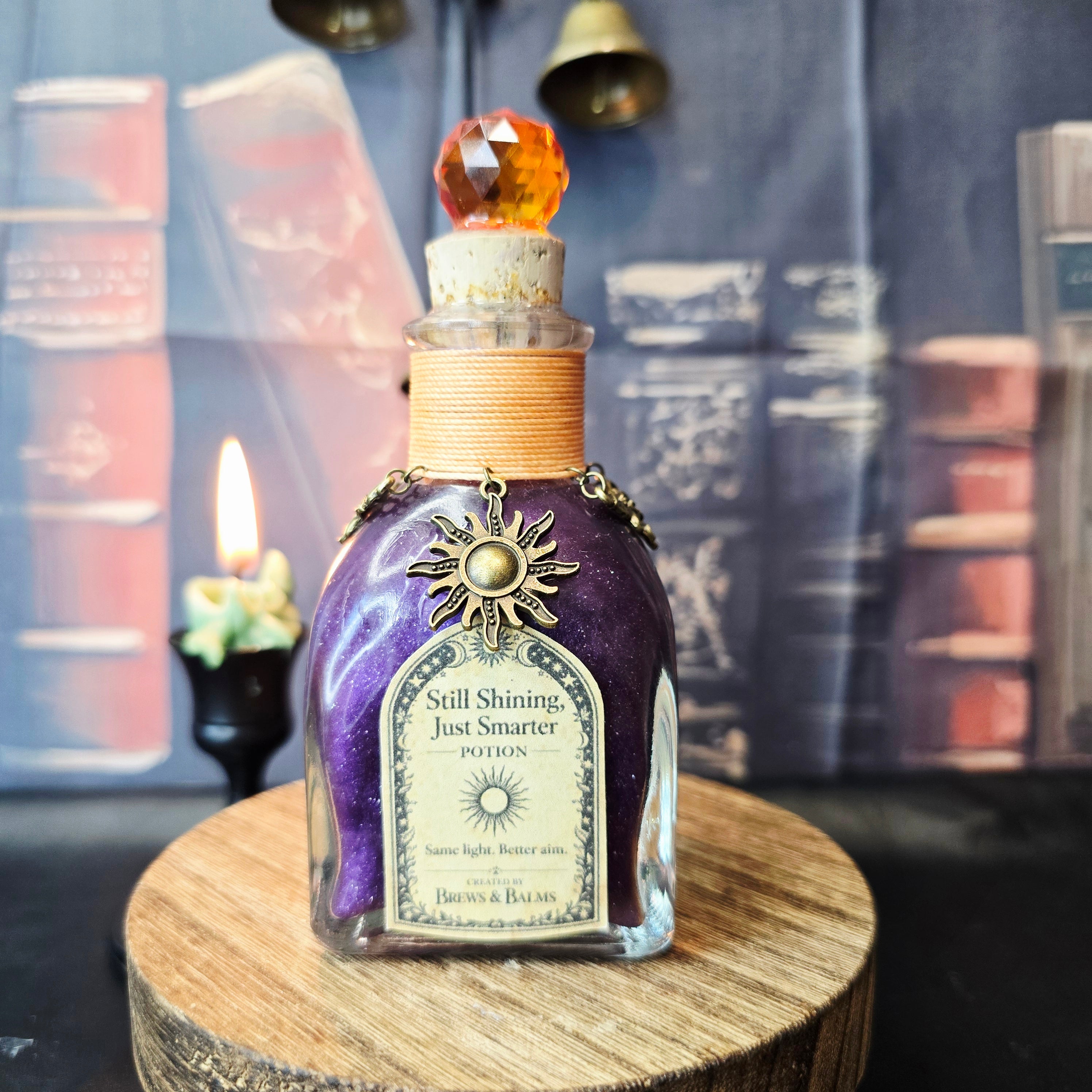 Handmade Still Shining, Just Smarter Color-Changing Decorative Glass Potion Prop Orange - Purple