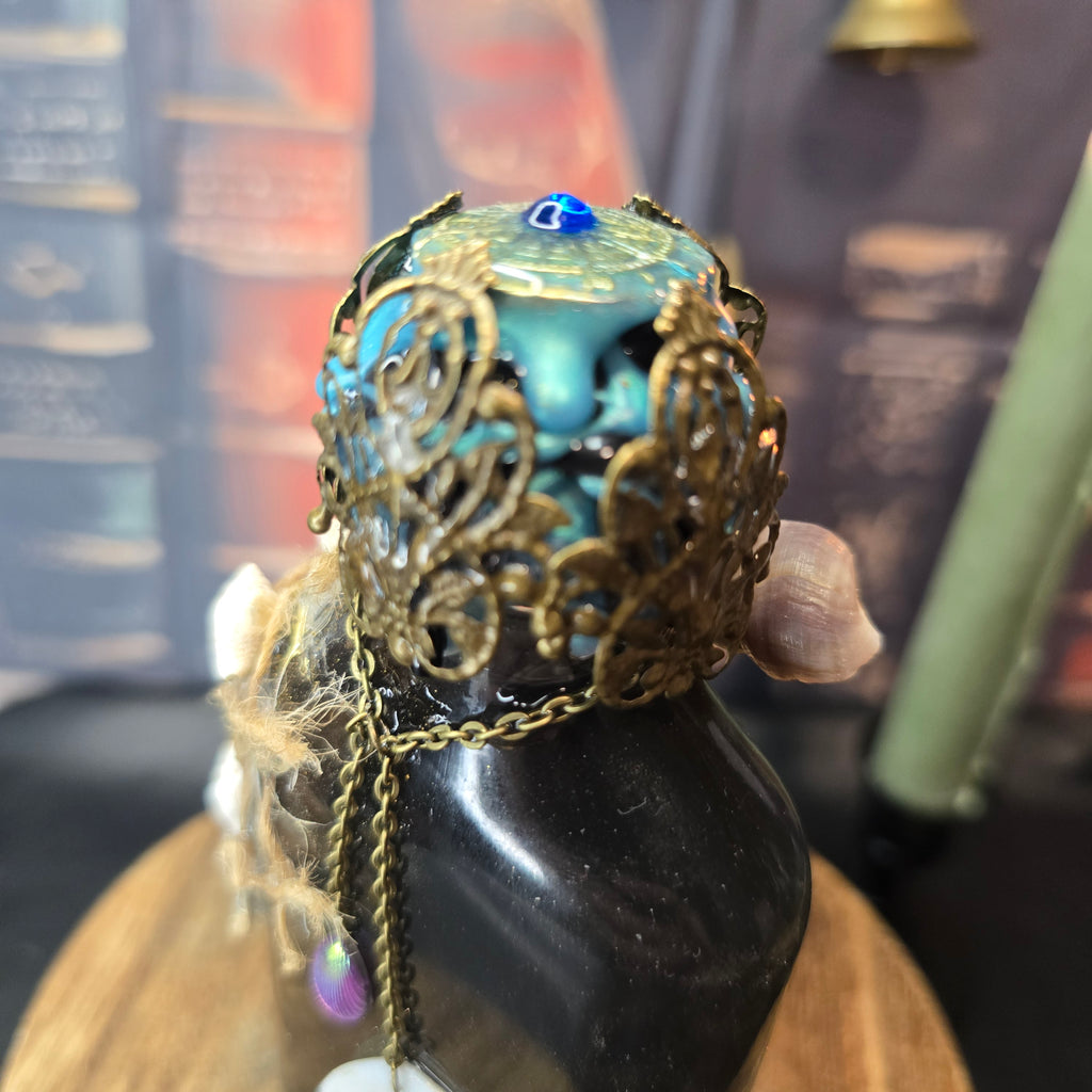 Handmade Thalassa Awakening Potion – Color Changing Ocean Decor Bottle – Black to Teal Greek Mythology Inspired Gift
