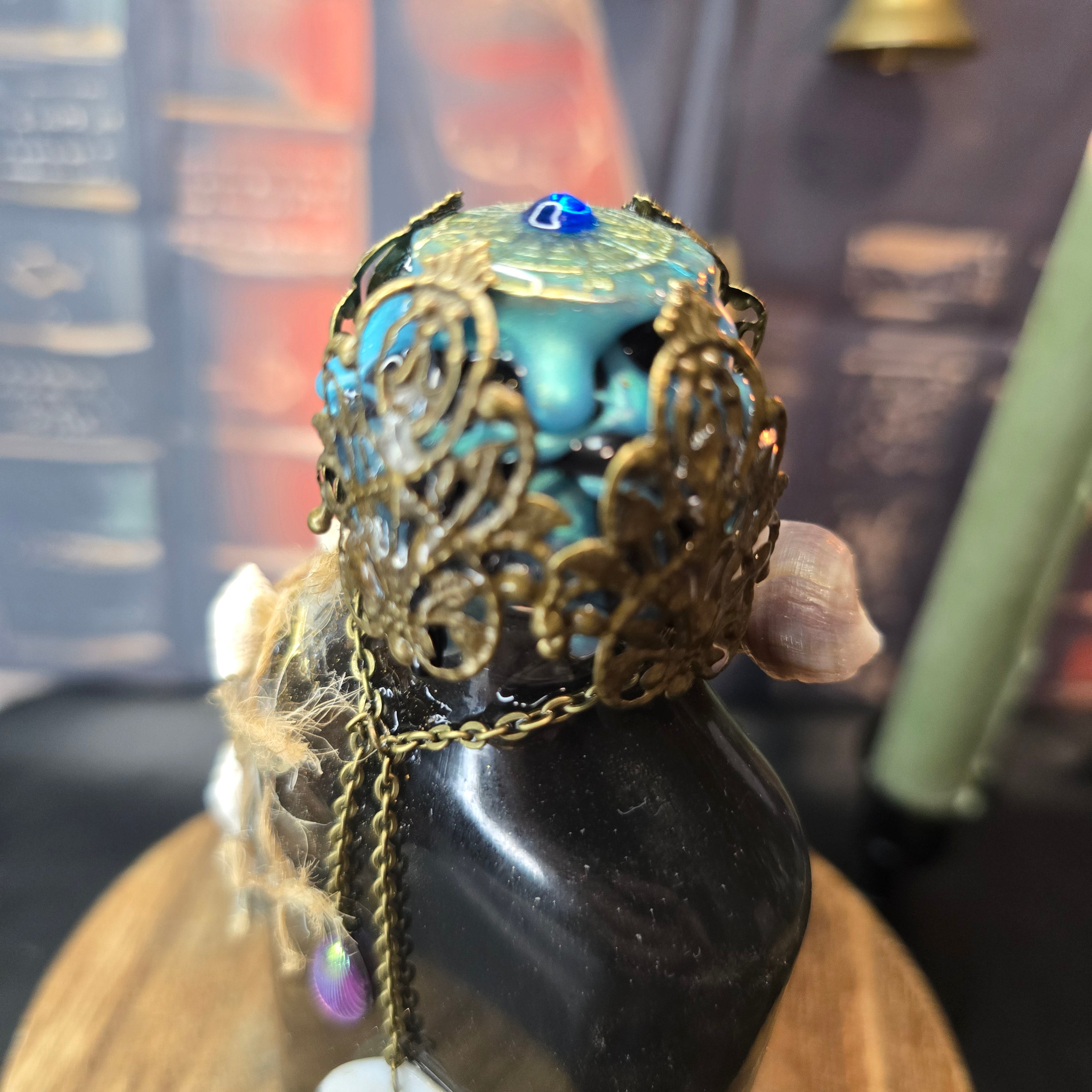 Handmade Thalassa Awakening Potion – Color Changing Ocean Decor Bottle – Black to Teal Greek Mythology Inspired Gift