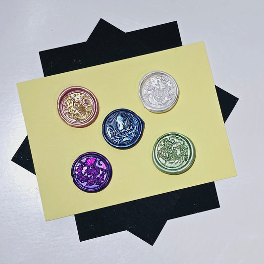 Mermaid Wax Seal Metallic Multi Color Set of Five