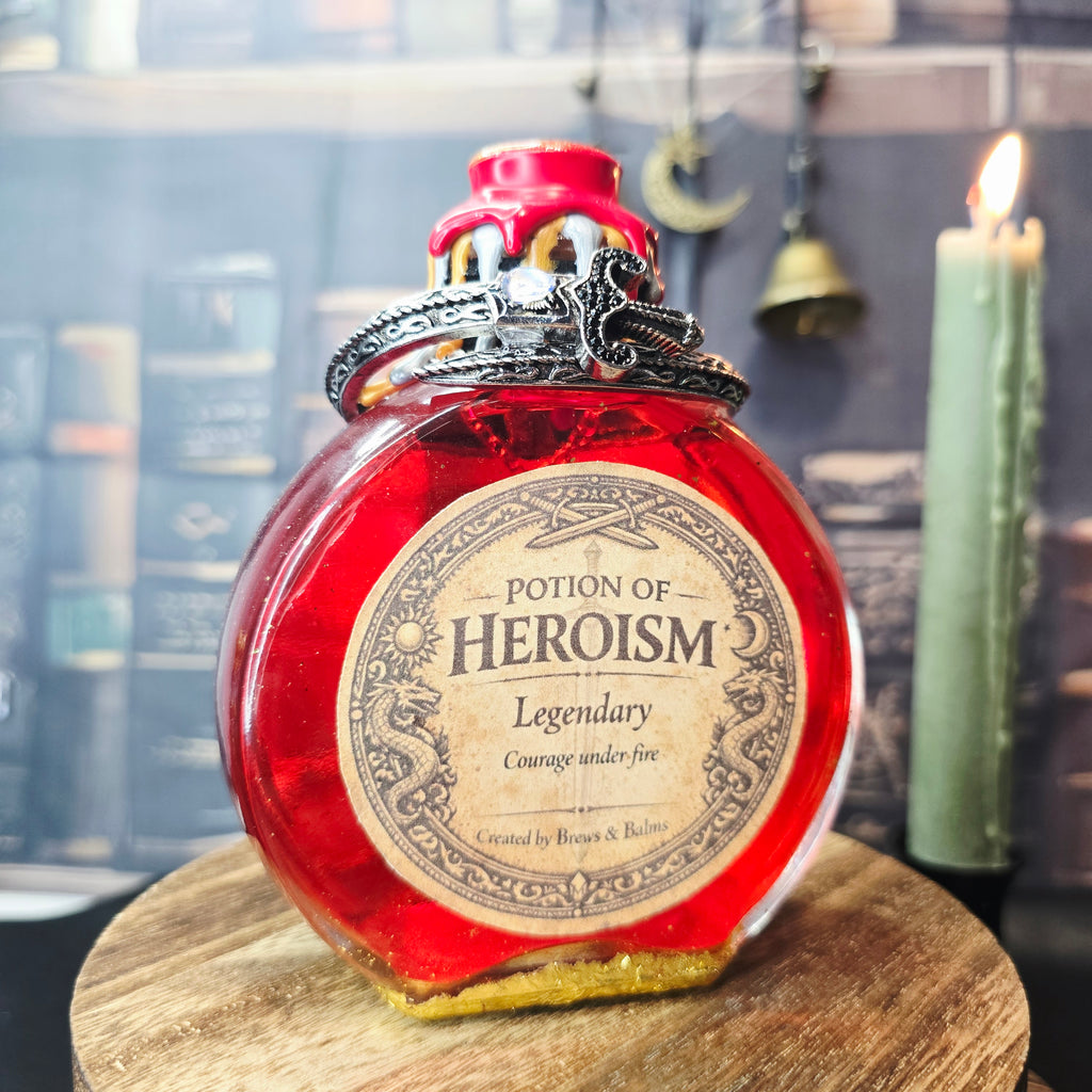 Potion of Heroism Bottle – Color Changing Fantasy Decor – Courage Under Fire Legendary