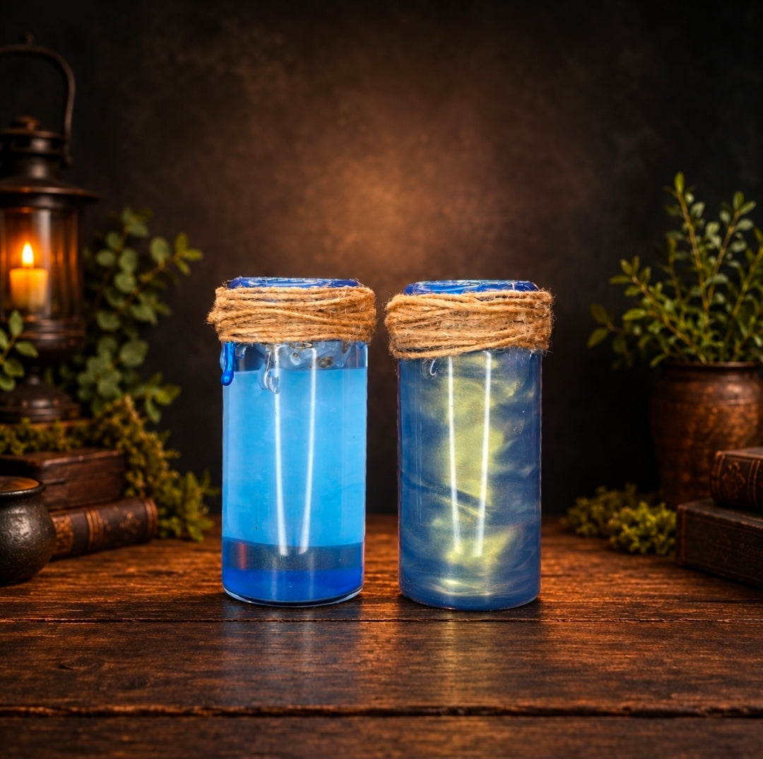 Handmade Dice D20 Let the Dice Decide Potion Props A Color Changing decorative bottle prop