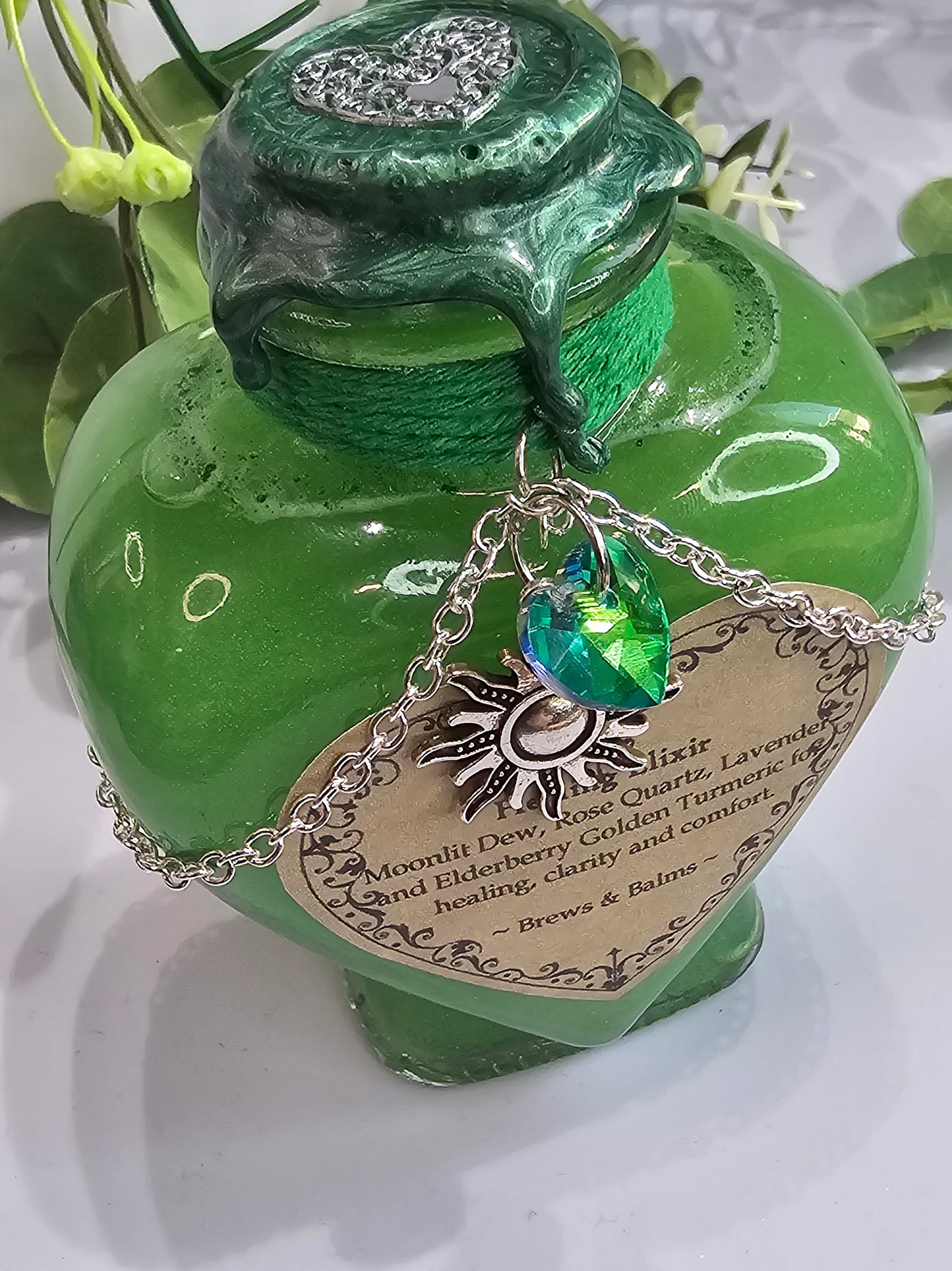 Decorative Green Healing Color Changing Bottle Style B