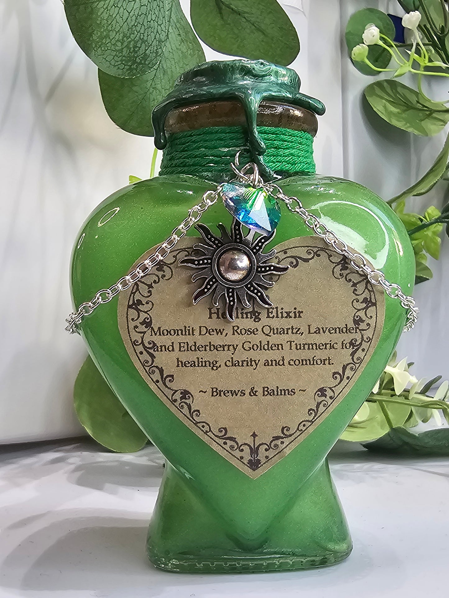 Decorative Green Healing Color Changing Bottle Style B