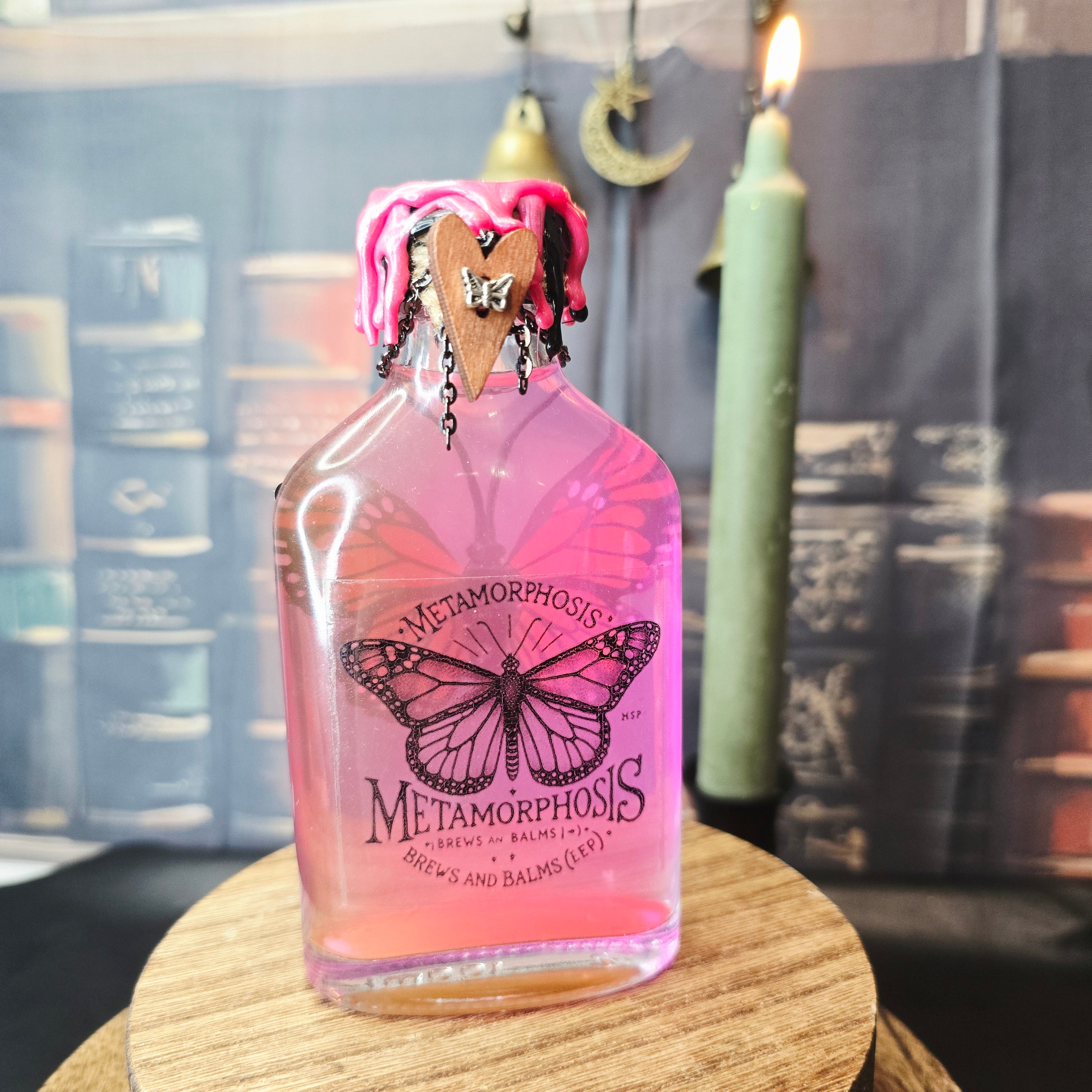 Handmade Metamorphosis Monarch Butterfly Potion Prop, Color Changing Liquid Decorative Bottle!