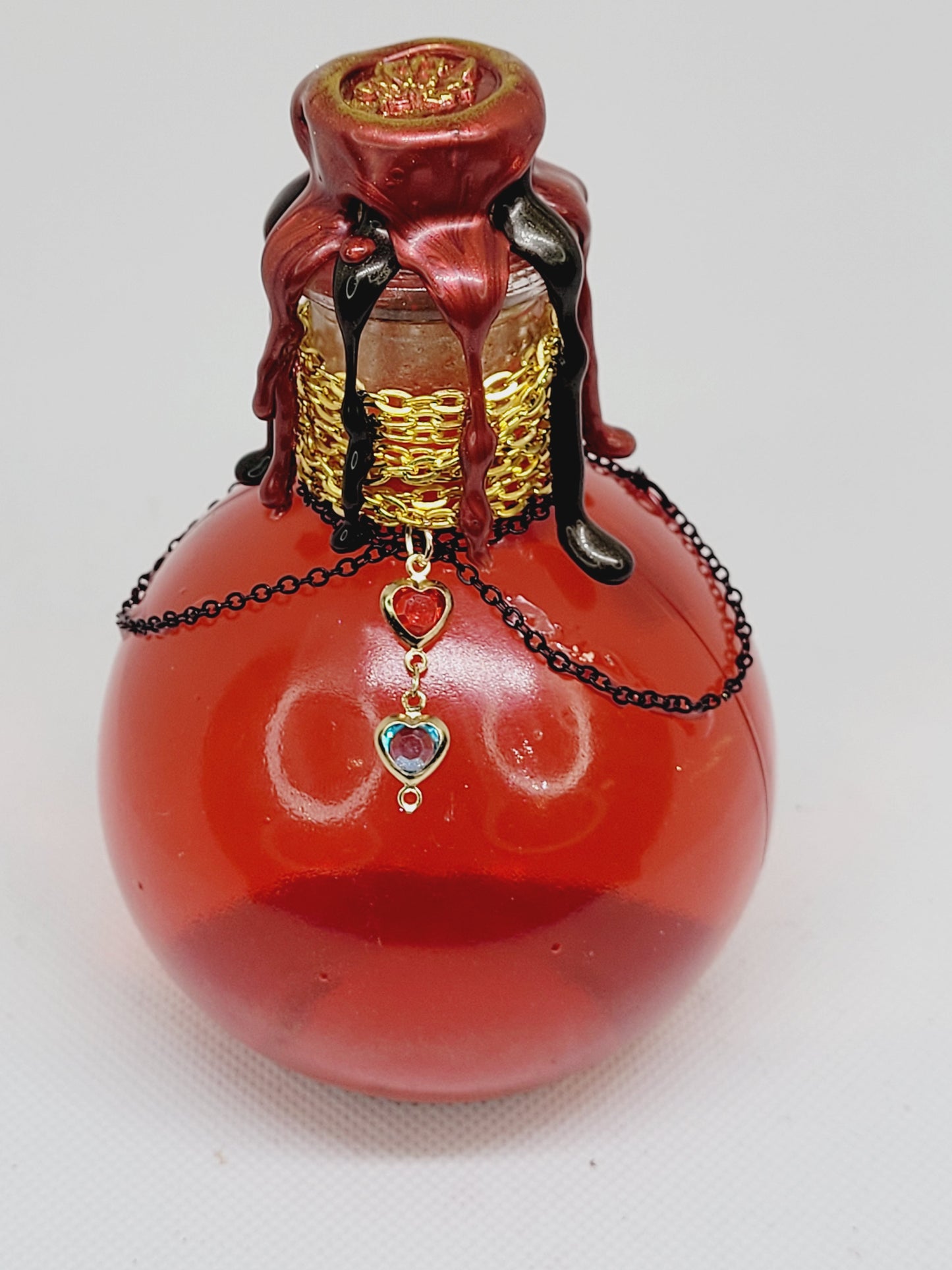 Goddess Hestia Decorative Bottle, Red and Gold Mystical Collection Round