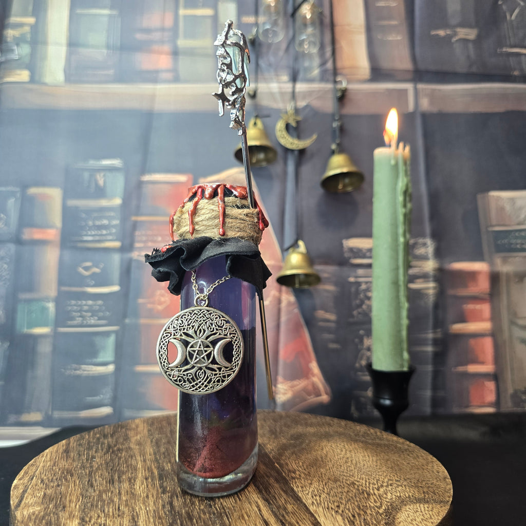 Handmade Veil of the Iris Potion Bottle – Color Changing Fantasy Decor – Blue to Copper Dreamy Gift