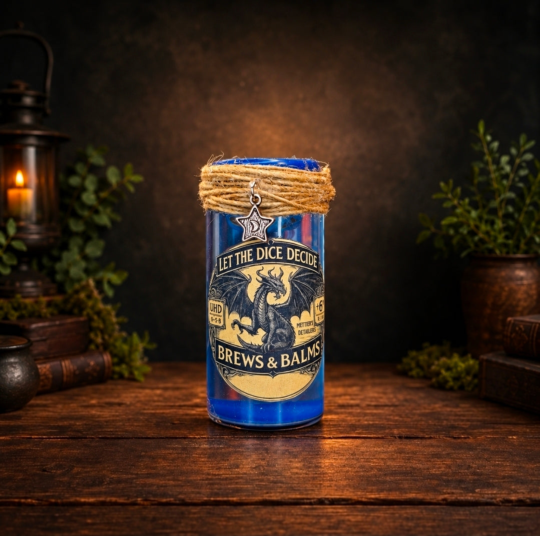 Handmade Dice D20 Let the Dice Decide Potion Props A Color Changing decorative bottle prop