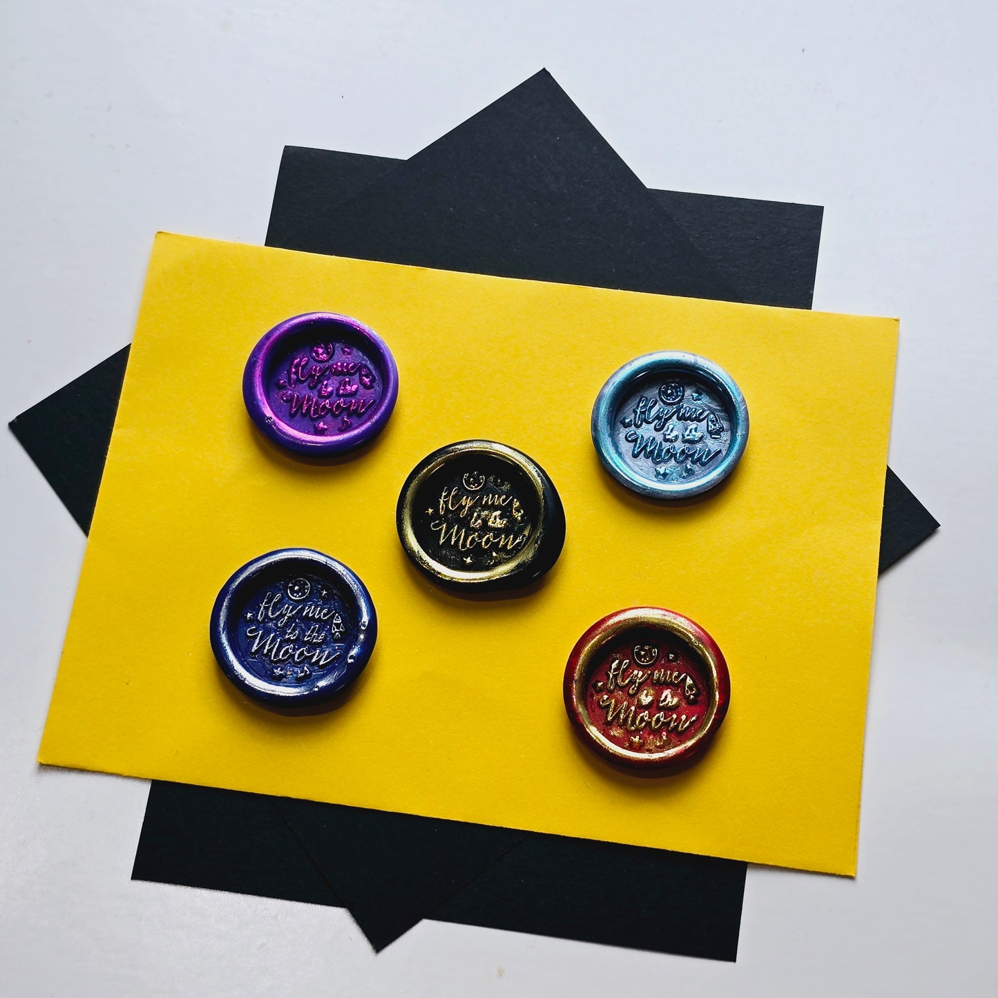 Fly Me to The Moon Wax Seals Multi Color Set of Five