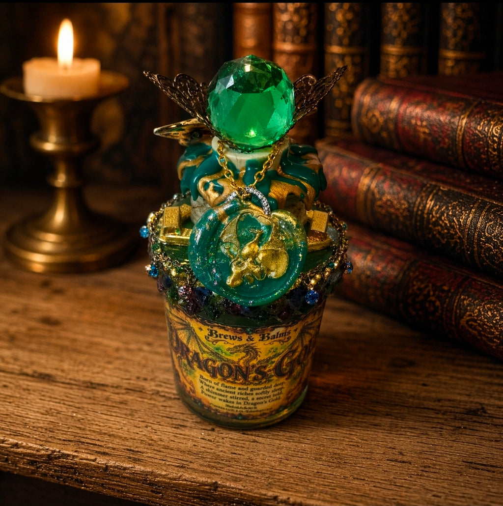 Dragon’s Gold Color Changing Potion – Fantasy Dragon Decor Elixir With Base Light