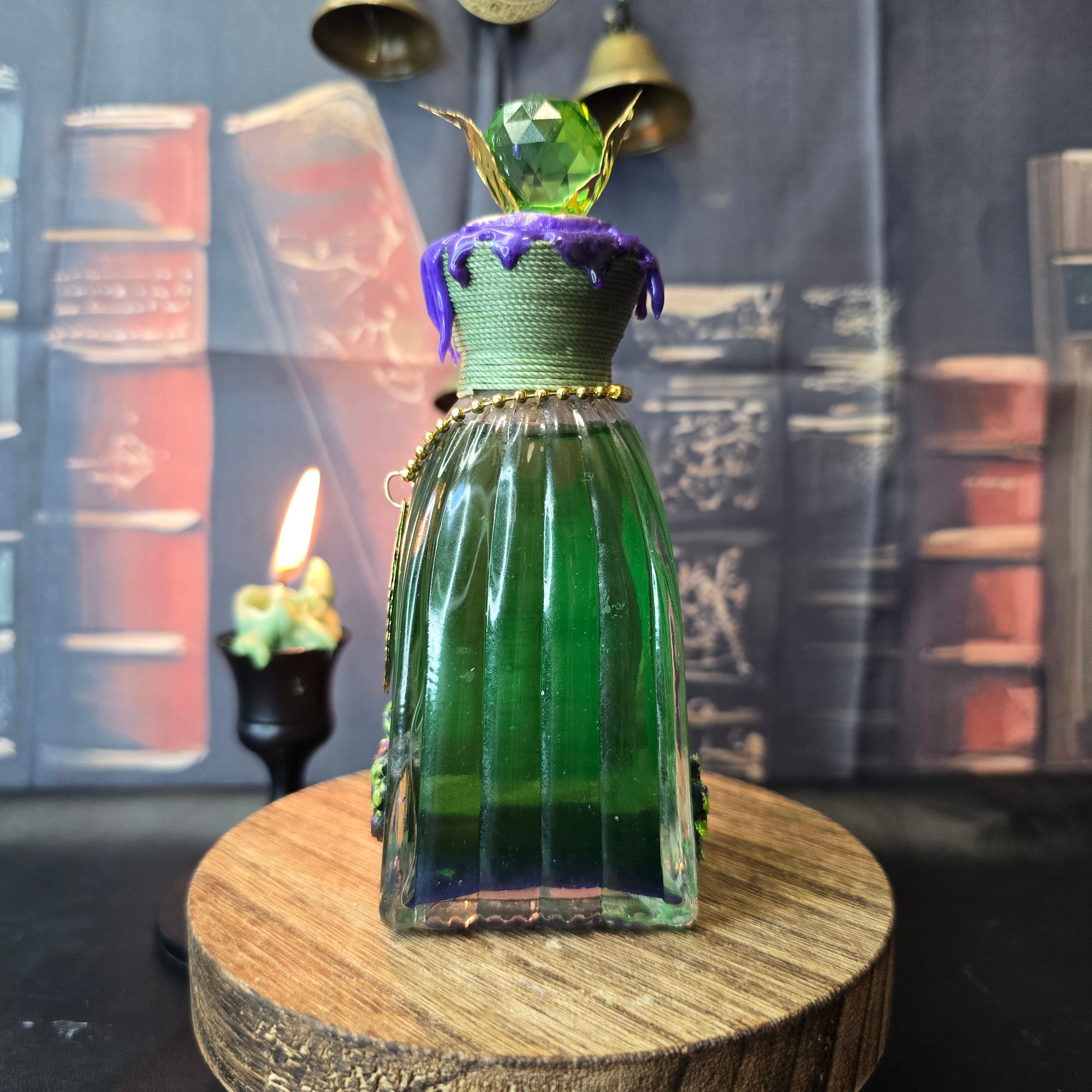Thriving Color-Changing Decorative Potion Green - Purple Decorative Glass Bottle