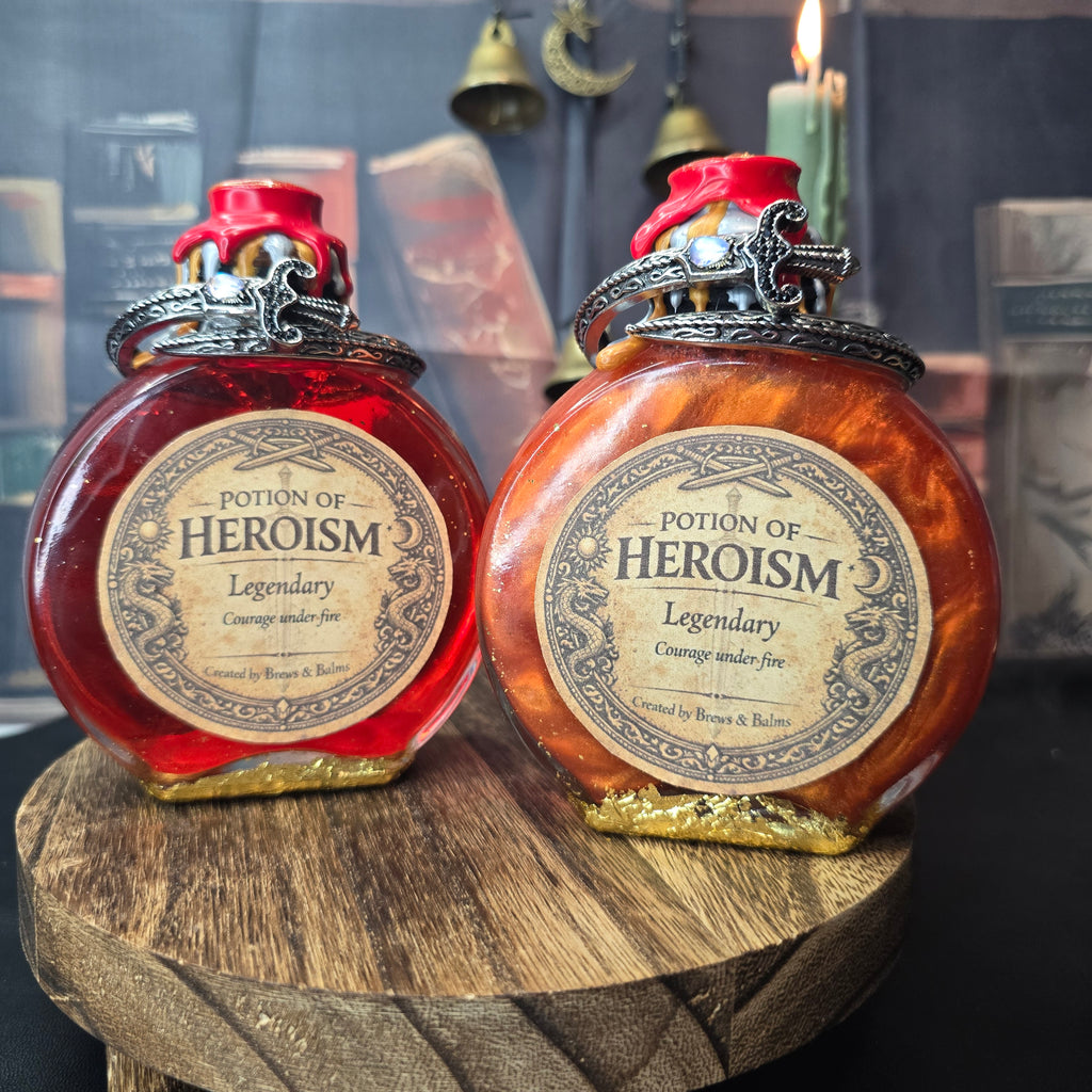 Potion of Heroism Bottle – Color Changing Fantasy Decor – Courage Under Fire Legendary