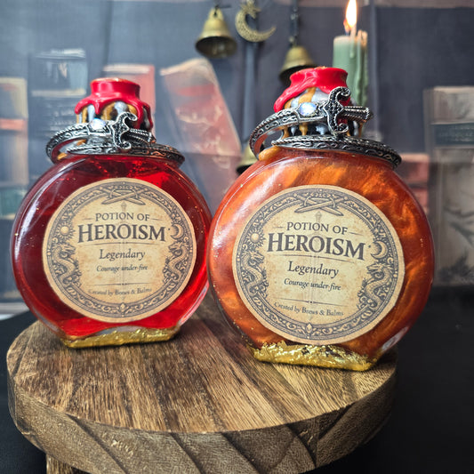 Potion of Heroism Bottle – Color Changing Fantasy Decor – Courage Under Fire Legendary