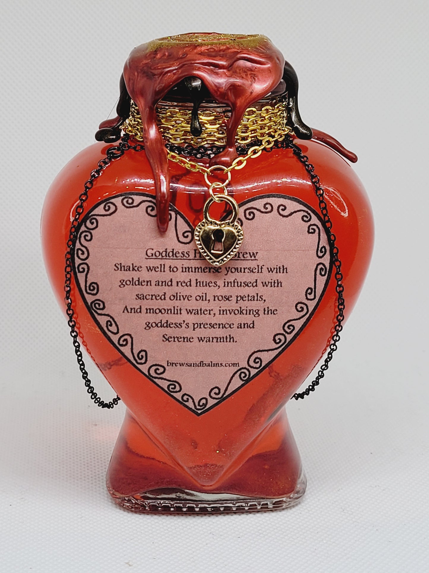 Goddess Hestia Decorative Bottle, Red and Gold Mystical Collection