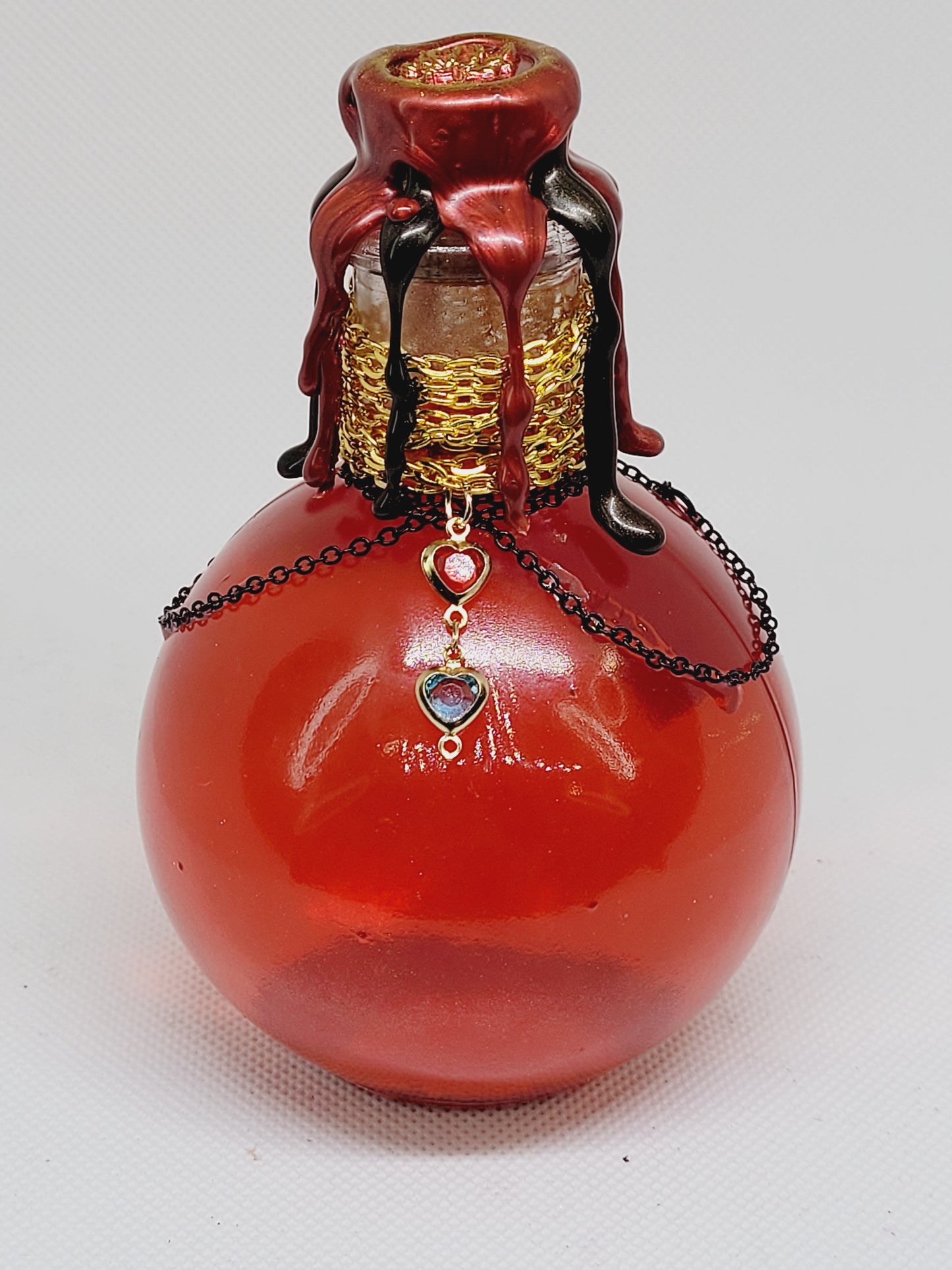 Goddess Hestia Decorative Bottle, Red and Gold Mystical Collection Round