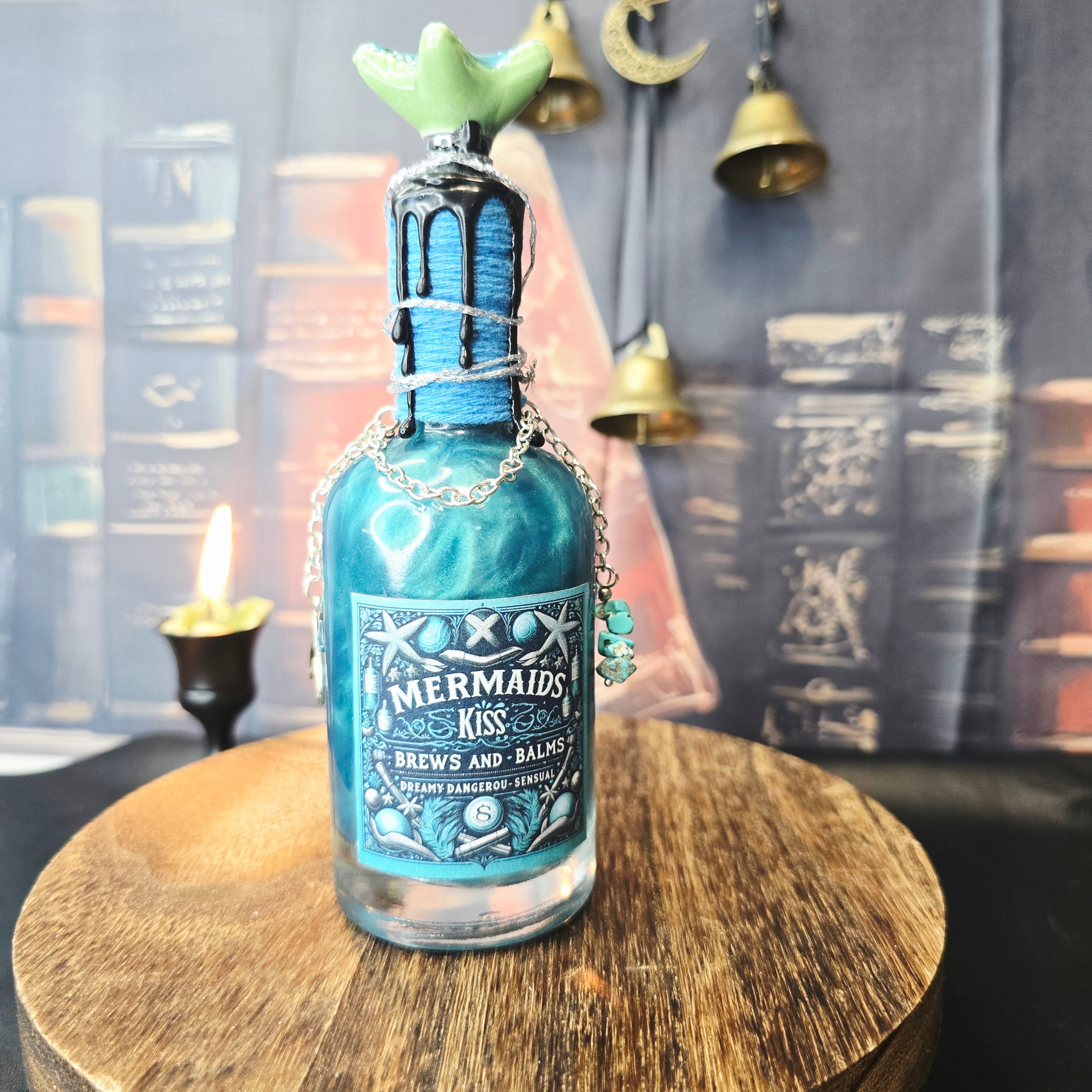 Handmade Mermaids Kiss Color Changing Decorative Potion Bottle Prop