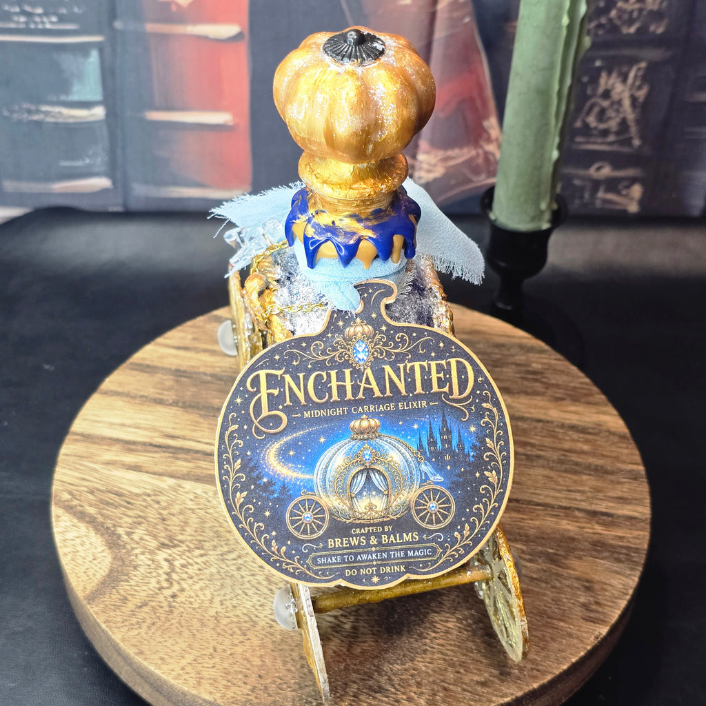 Handmade Enchanted – Midnight Carriage Elixir Decorative Color-Changing Potion Bottle
