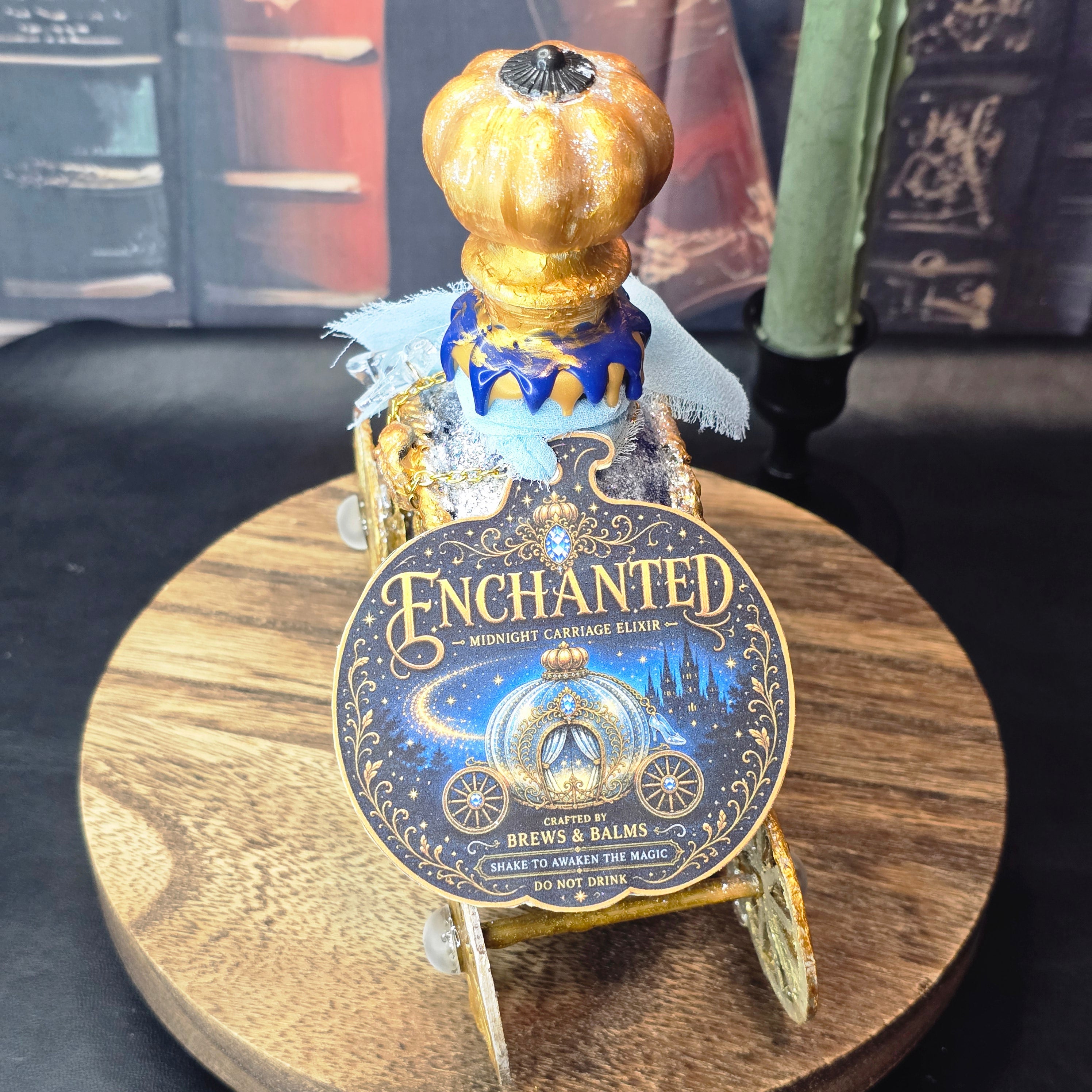 Handmade Enchanted – Midnight Carriage Elixir Decorative Color-Changing Potion Bottle