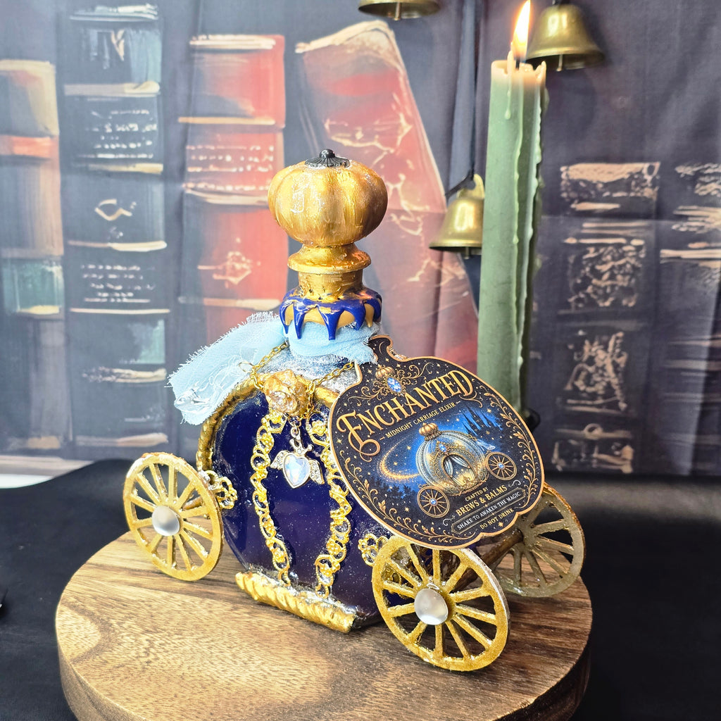 Handmade Enchanted – Midnight Carriage Elixir Decorative Color-Changing Potion Bottle