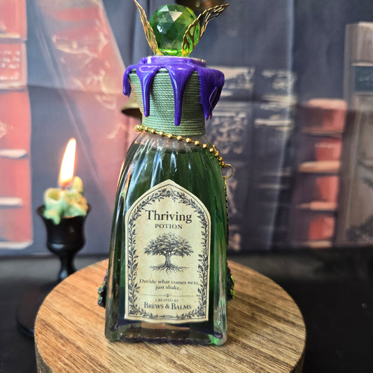 Thriving Color-Changing Decorative Potion Green - Purple Decorative Glass Bottle